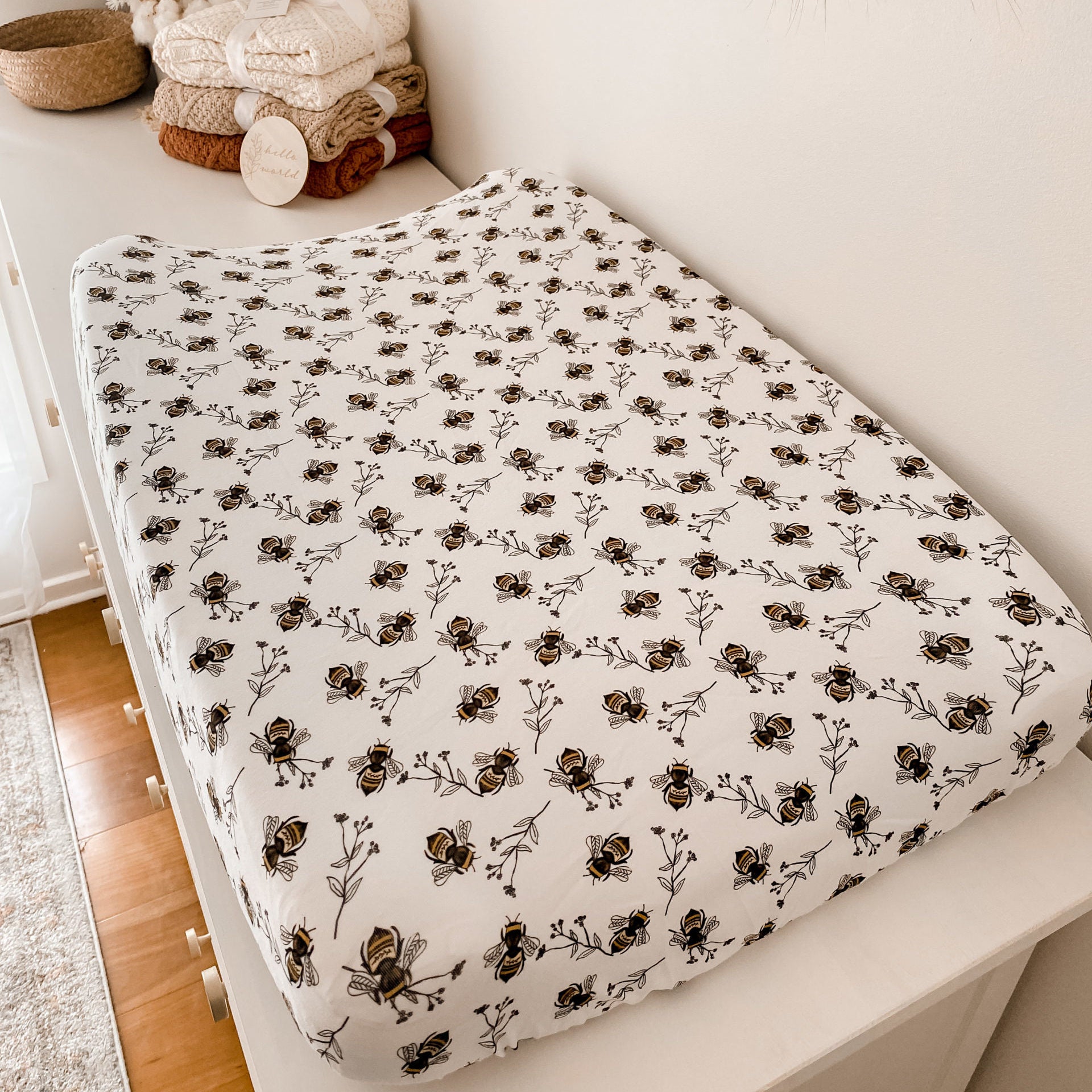 Snuggly Jacks Fitted Bassinet Sheet/ Change Mat Cover