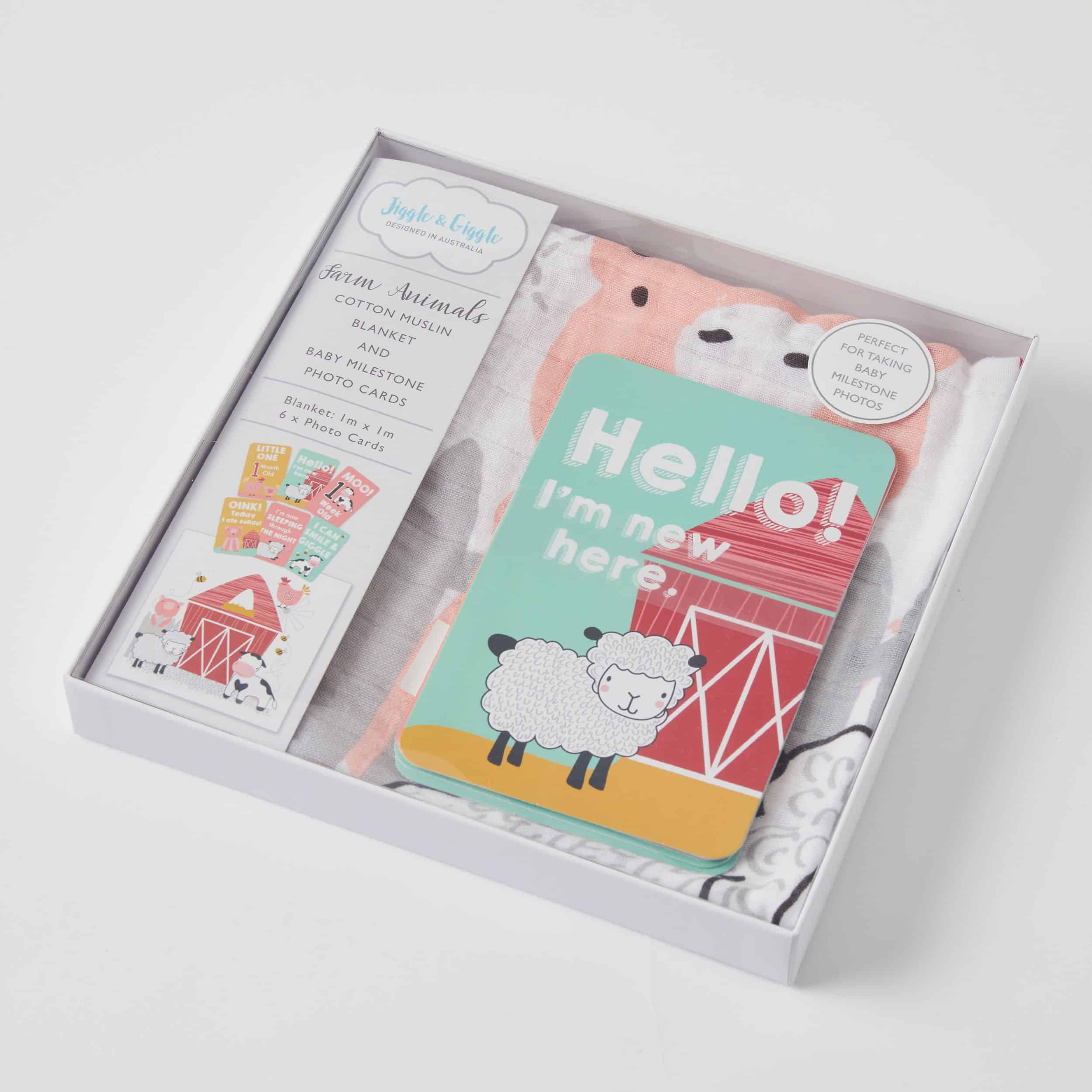 Farm Animals Milestone Muslin Set