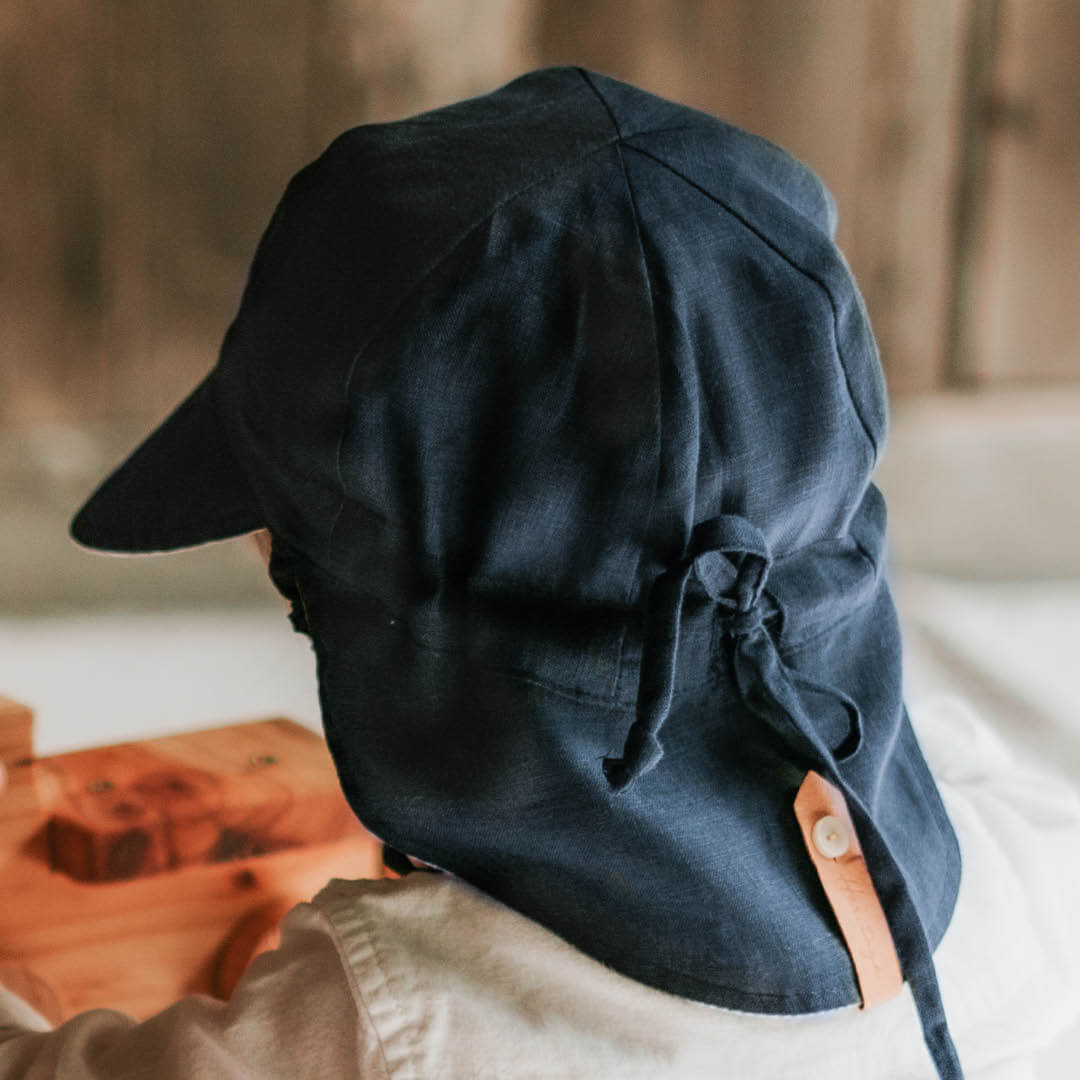 Bedhead Heritage Baby Reversible Flap Sun Hat - Charlie/indigo