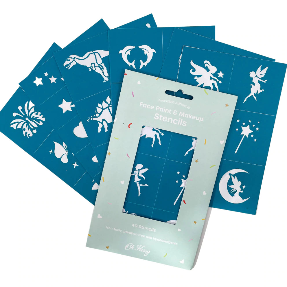 Oh Flossy Reusable Adhesive Face Paint & Make Up Stencils