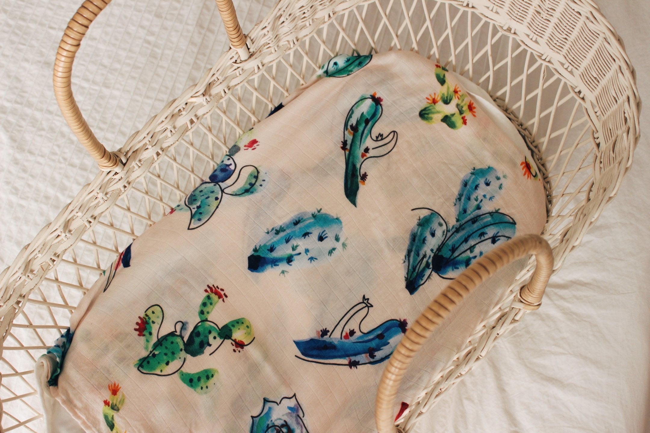 Treehouse Lane Designs Cacti Garden Bamboo Muslin Wrap