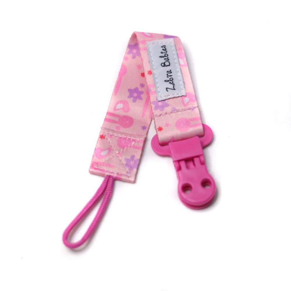 Zebra Babies Dummy Clips Flexi Ribbon
