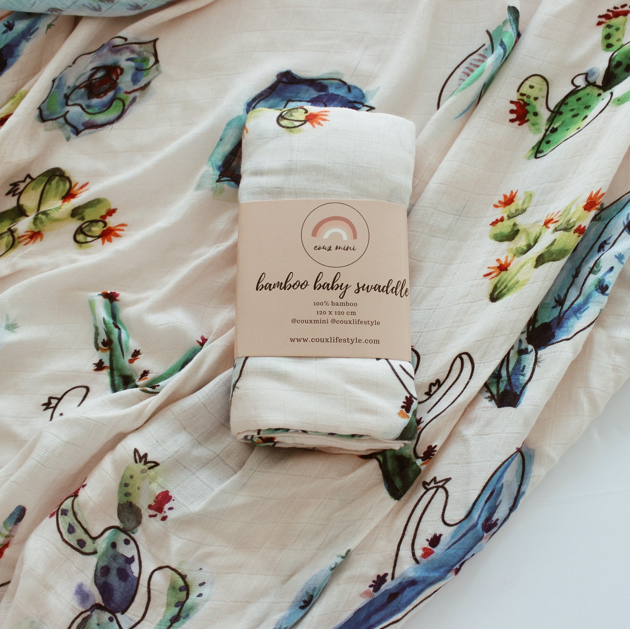 Treehouse Lane Designs Cacti Garden Bamboo Muslin Wrap