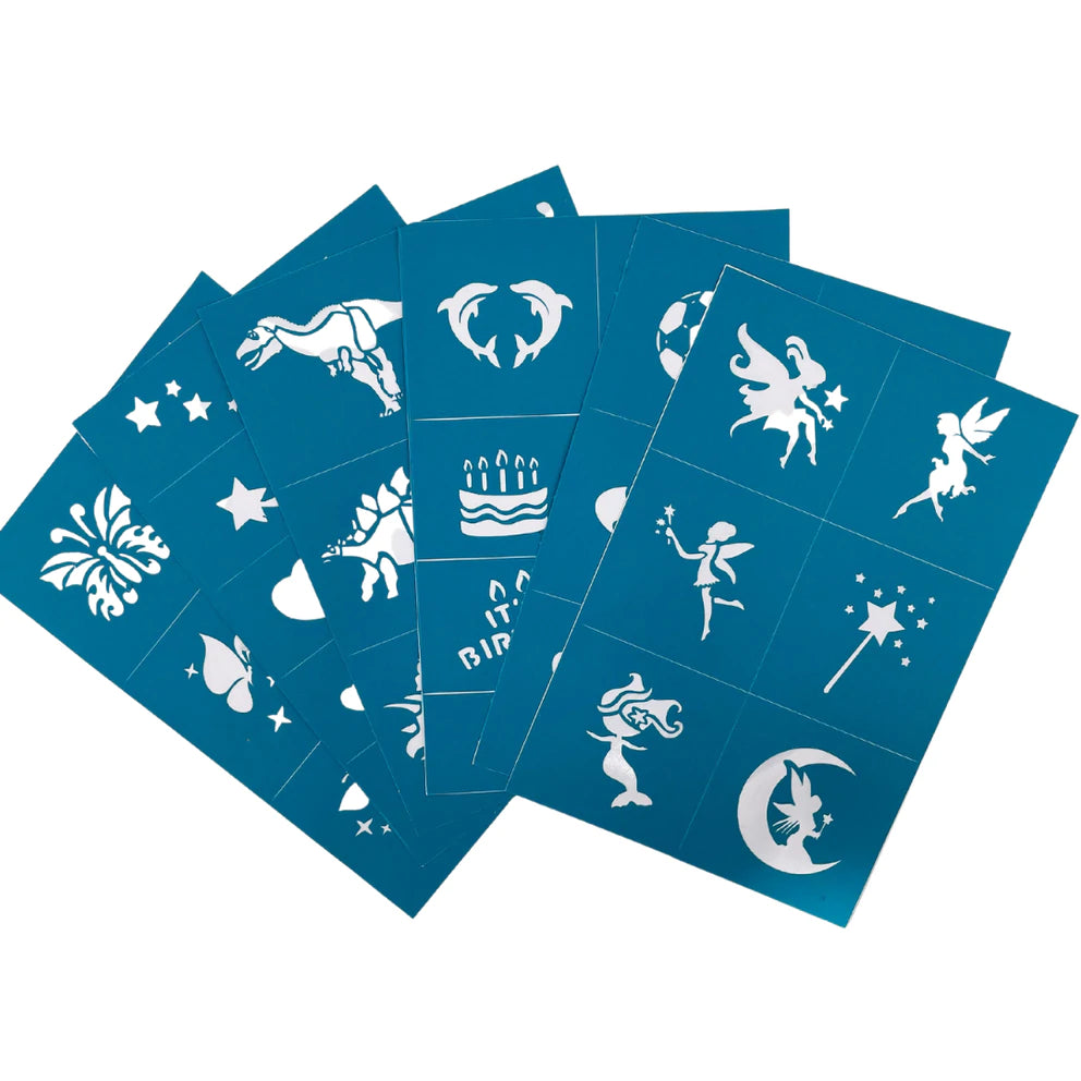 Oh Flossy Reusable Adhesive Face Paint & Make Up Stencils