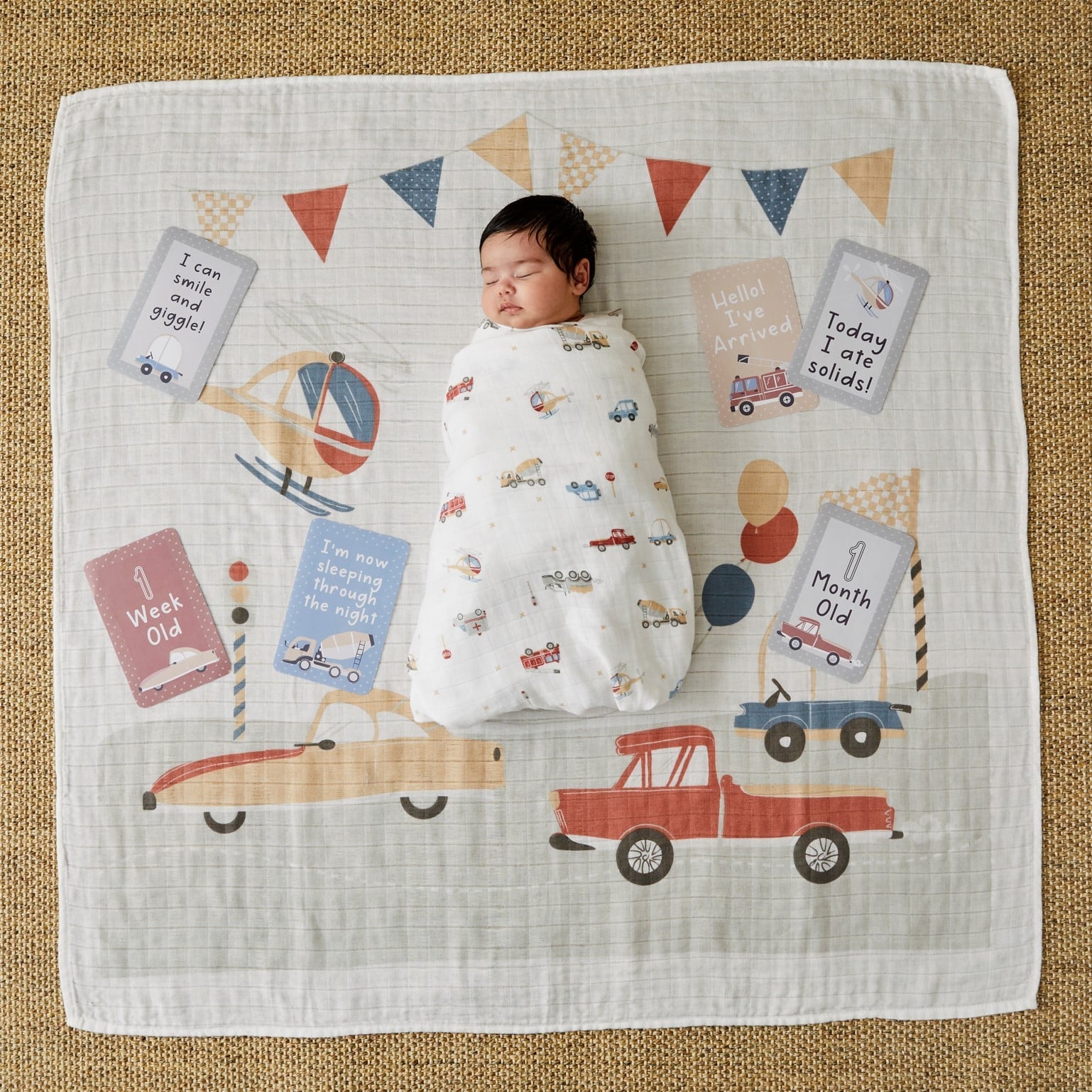 Transport Milestone Muslin Set