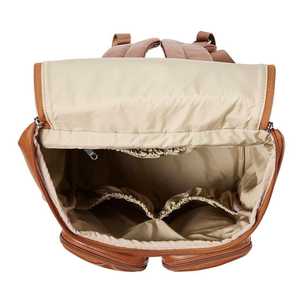 Oioi Vegan Leather Nappy Backpack Tan