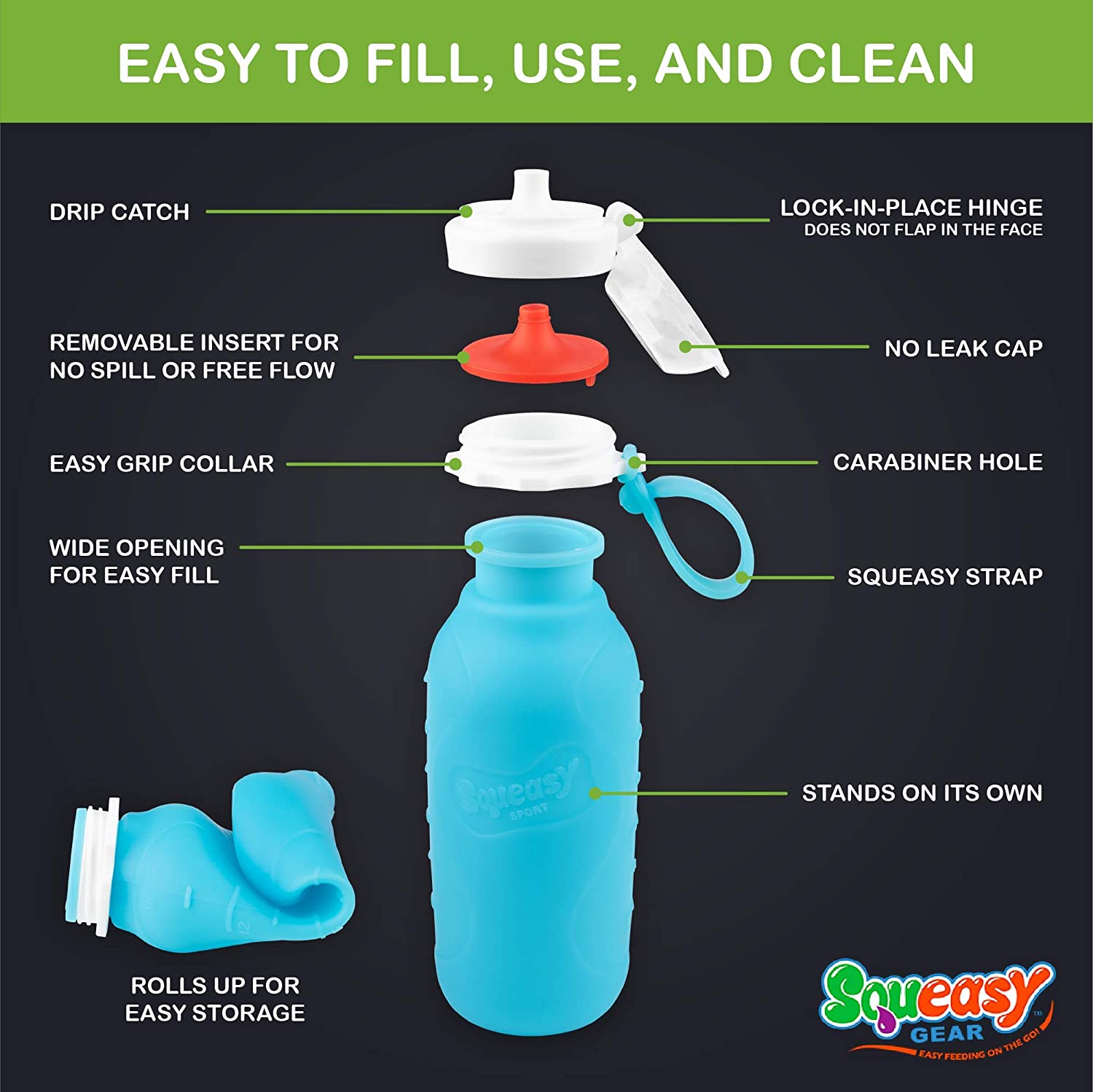 Squeasy Snacker Sports 16oz