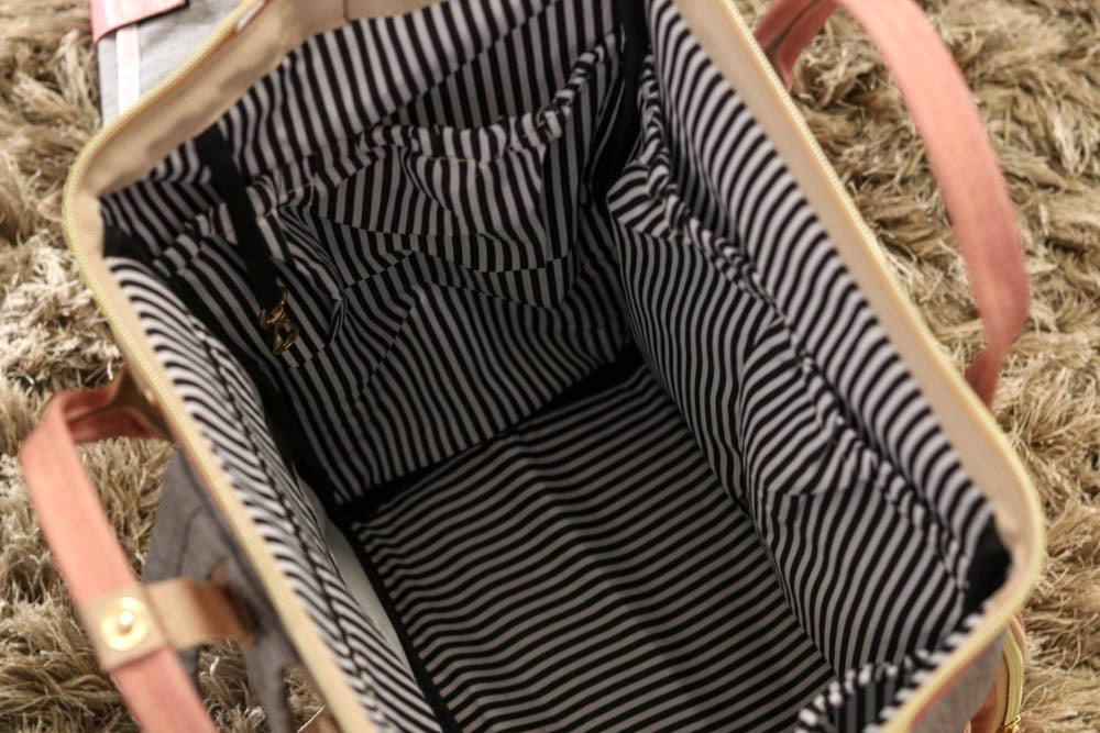 Backpack Nappy Bag Dusty Pink & Grey