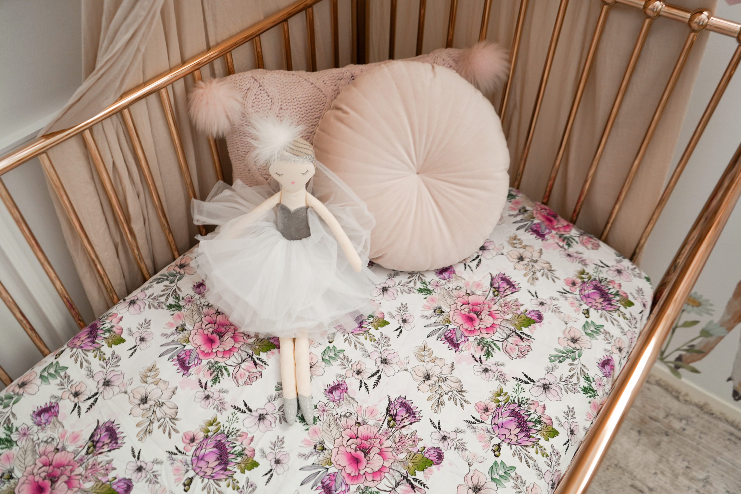 Snuggly Jacks Fitted Bassinet Sheet/ Change Mat Cover