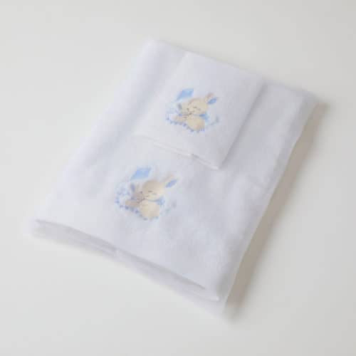 Baby Bath Towel & Matching Face Washer Gift Set