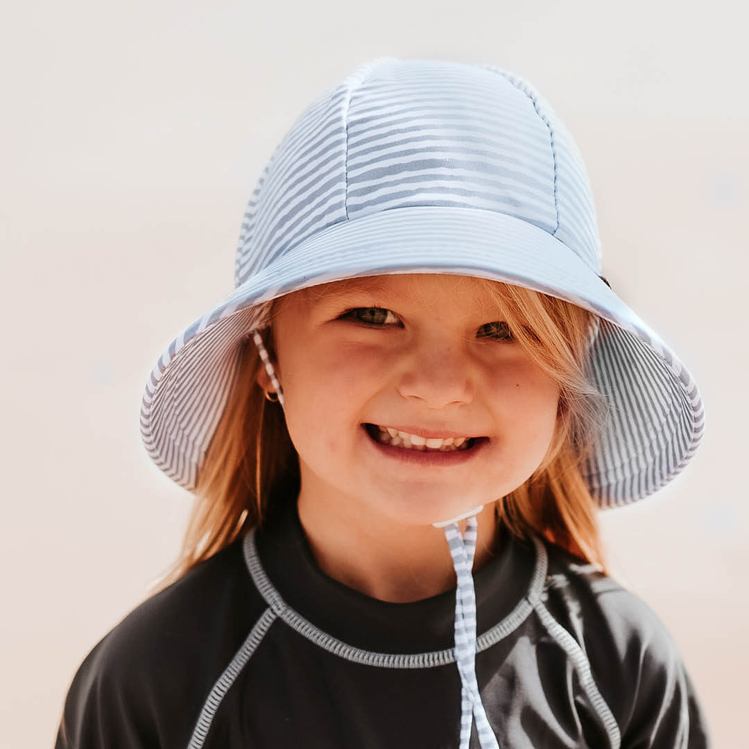 Bedhead Bucket Swim Hat - Stripe With Ponytail Hole