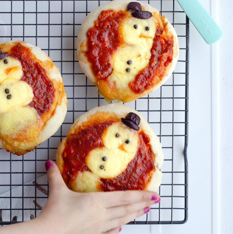 Snowman Pizzas for Christmas