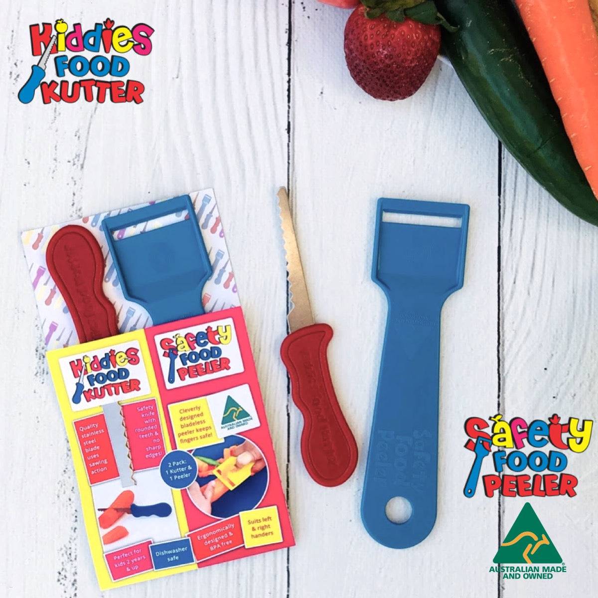 Kiddies Food Kutter Knife & Safety Peeler