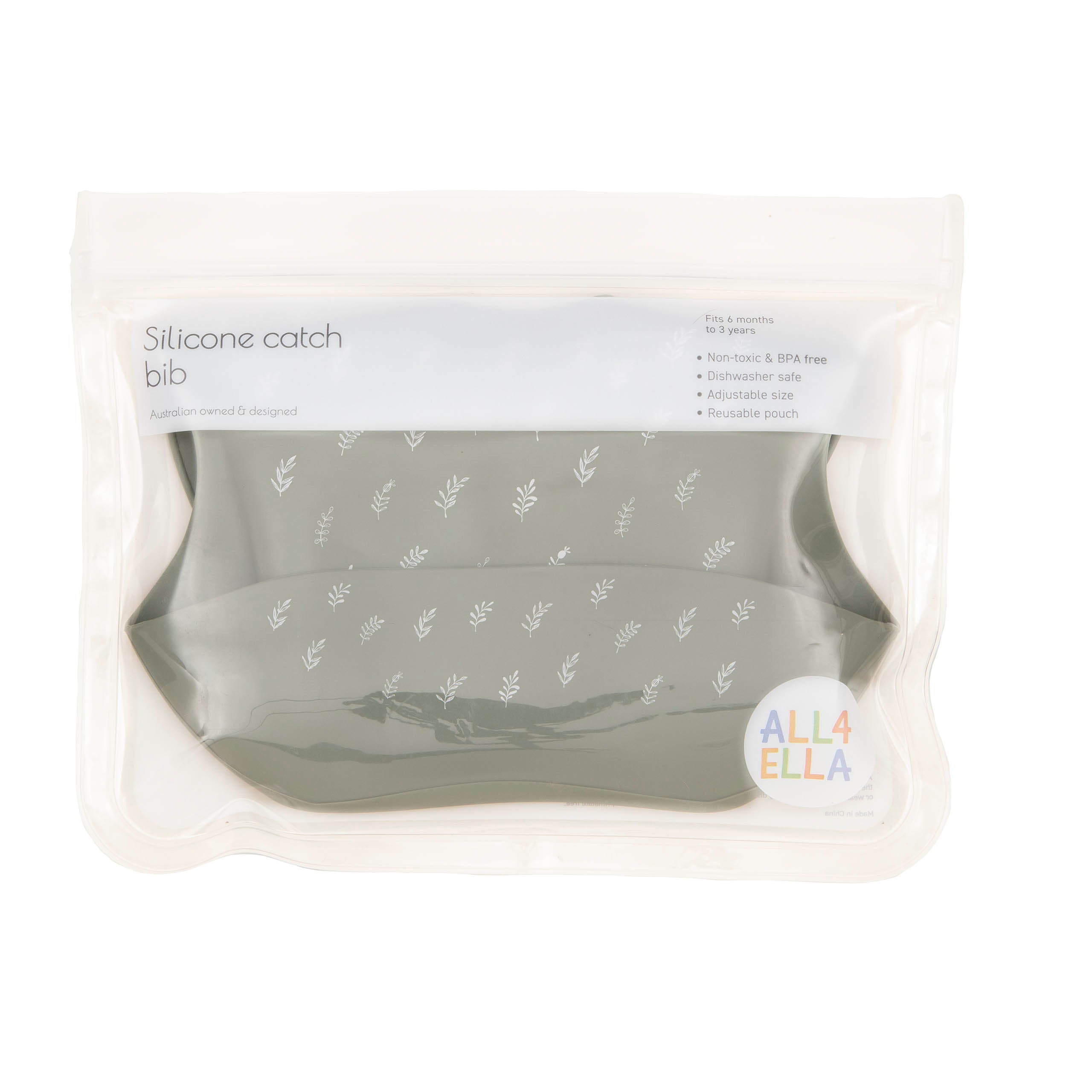 All4Ella Silicone Bib Olive