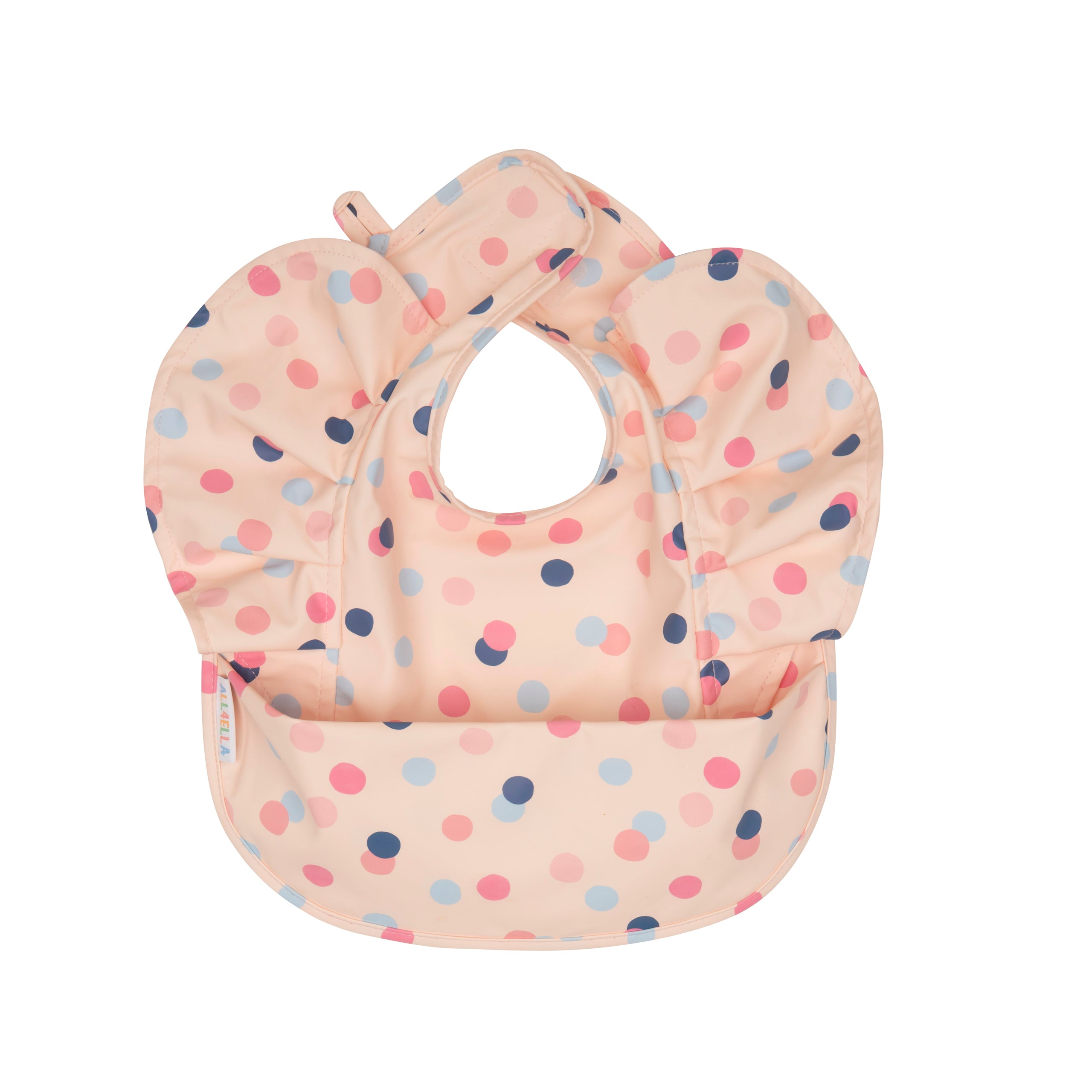 All4ella Velcro Bib Recycled Frill Bib With Pocket