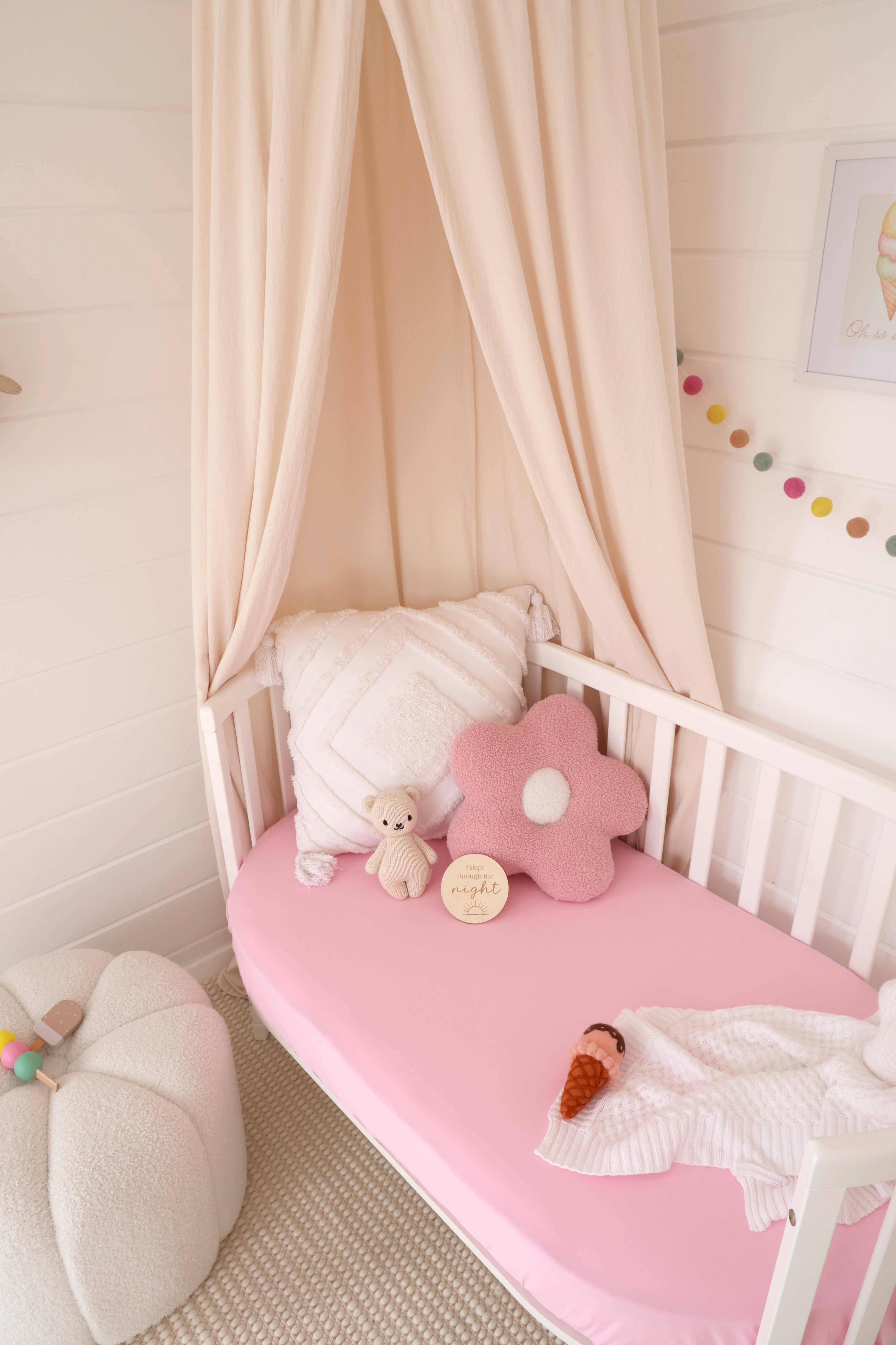 Snuggle Hunny Organic Cot Sheet Garden Bubblegum