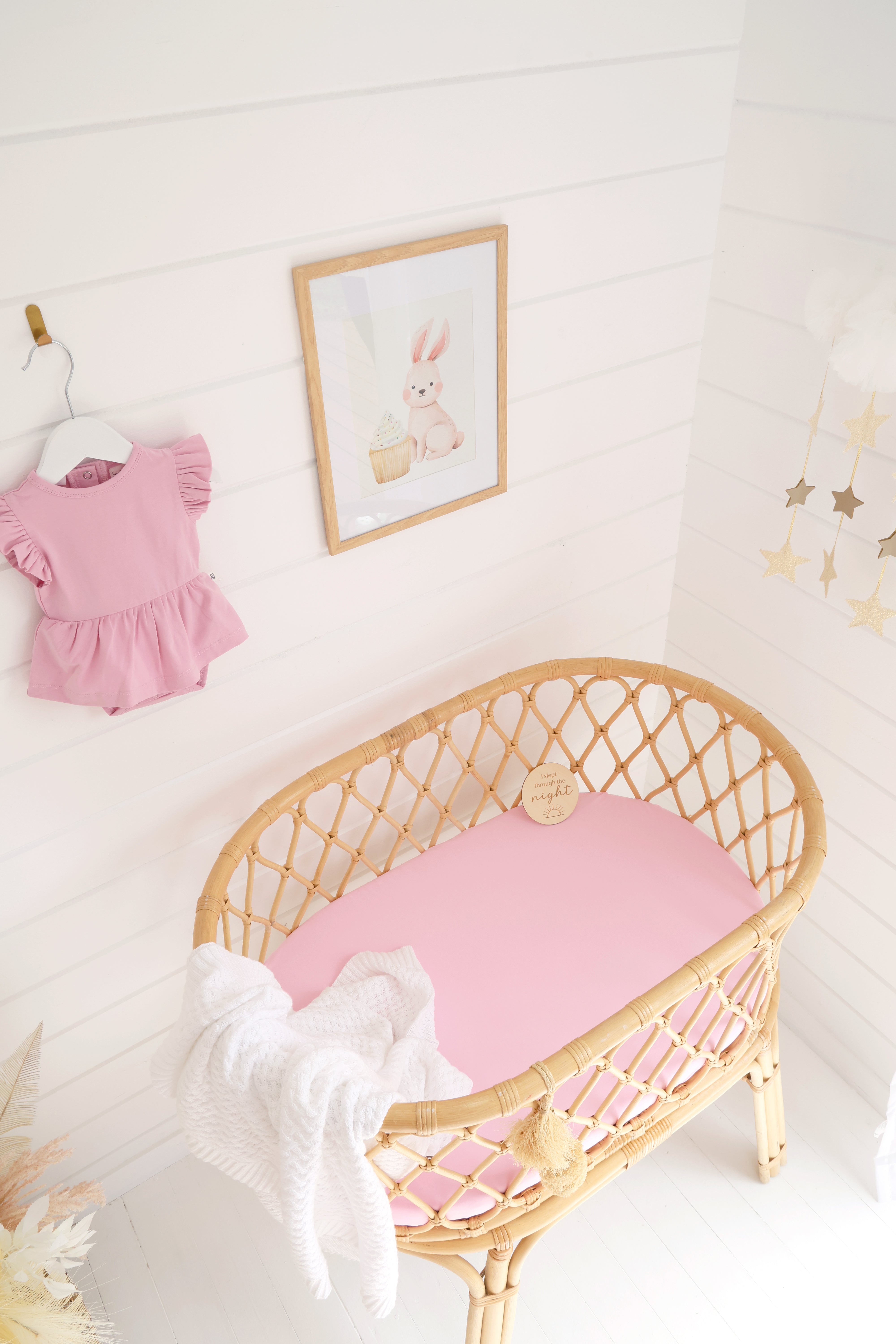 Snuggle Hunny Organic Bassinet Sheet/Change Pad Cover Bubblegum