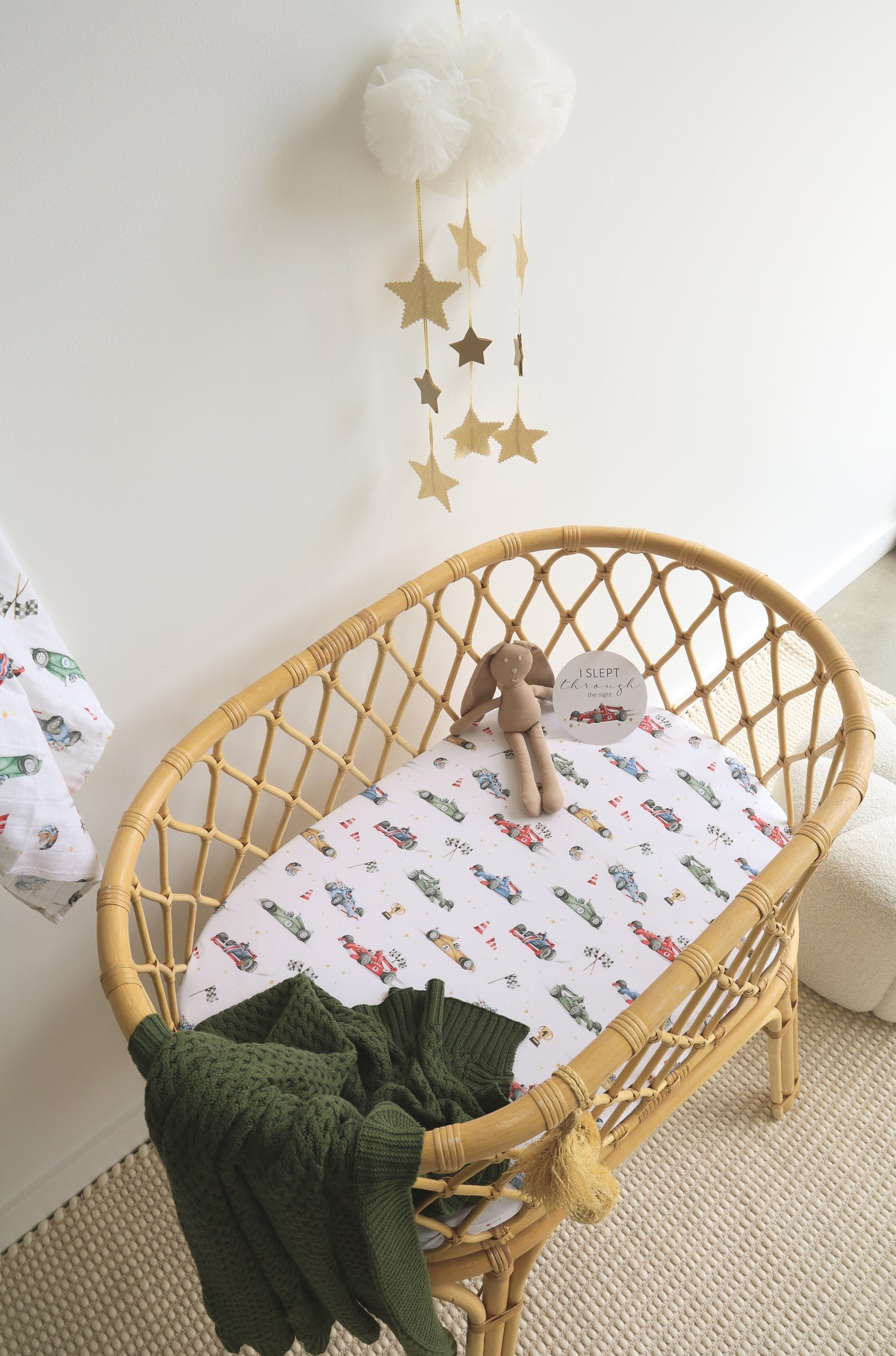 Snuggle Hunny Little Racers Organic Bassinet Sheet Change Pad Cover