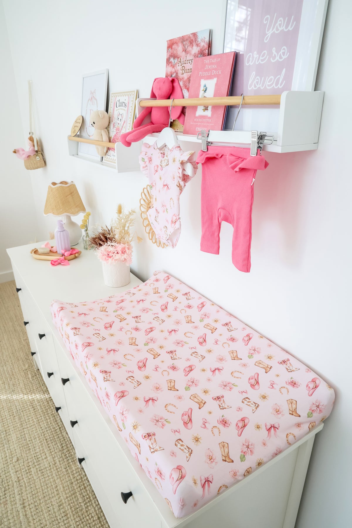 Snuggle Hunny Boots & Bows Orgnaic Bassinet/Change Pad Cover