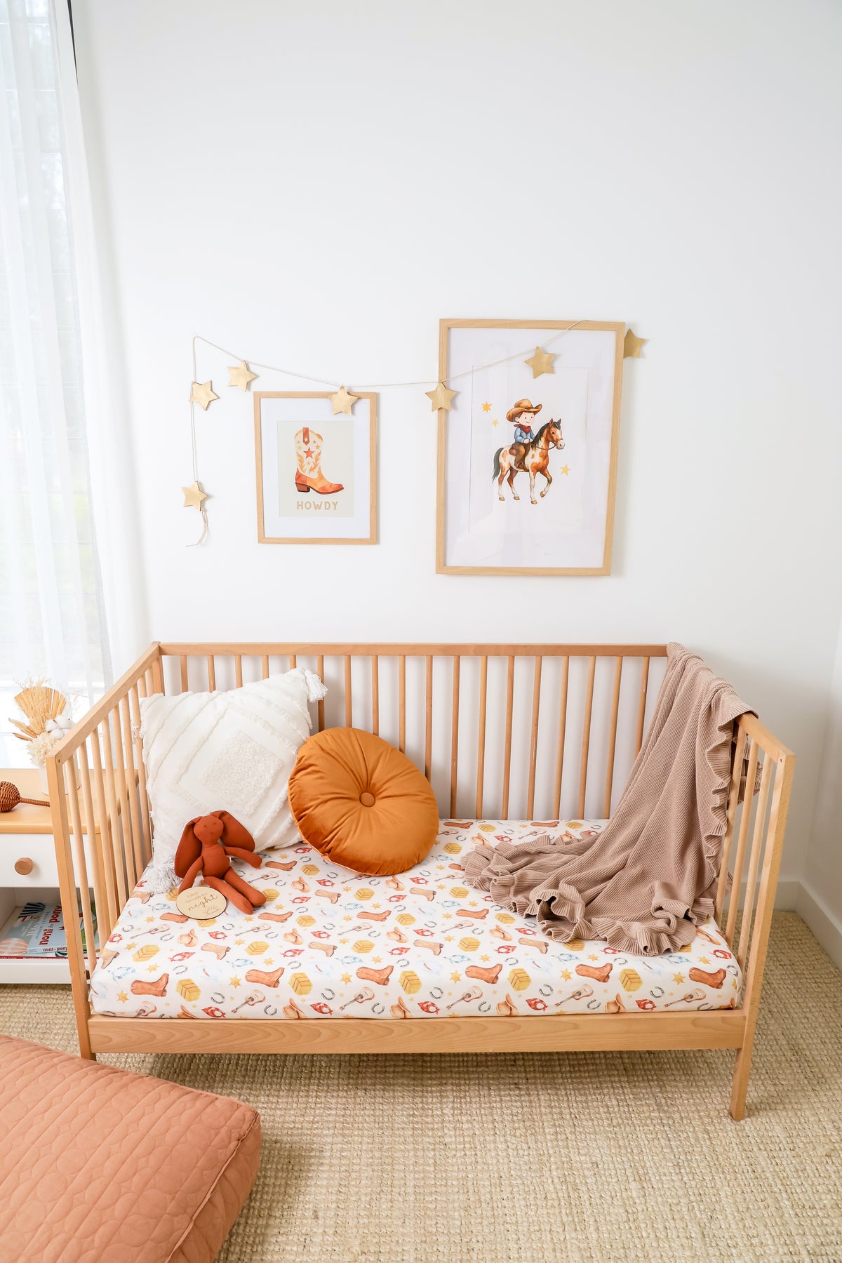 Snuggle Hunny Cowboys Organic Fitted Cot Sheet