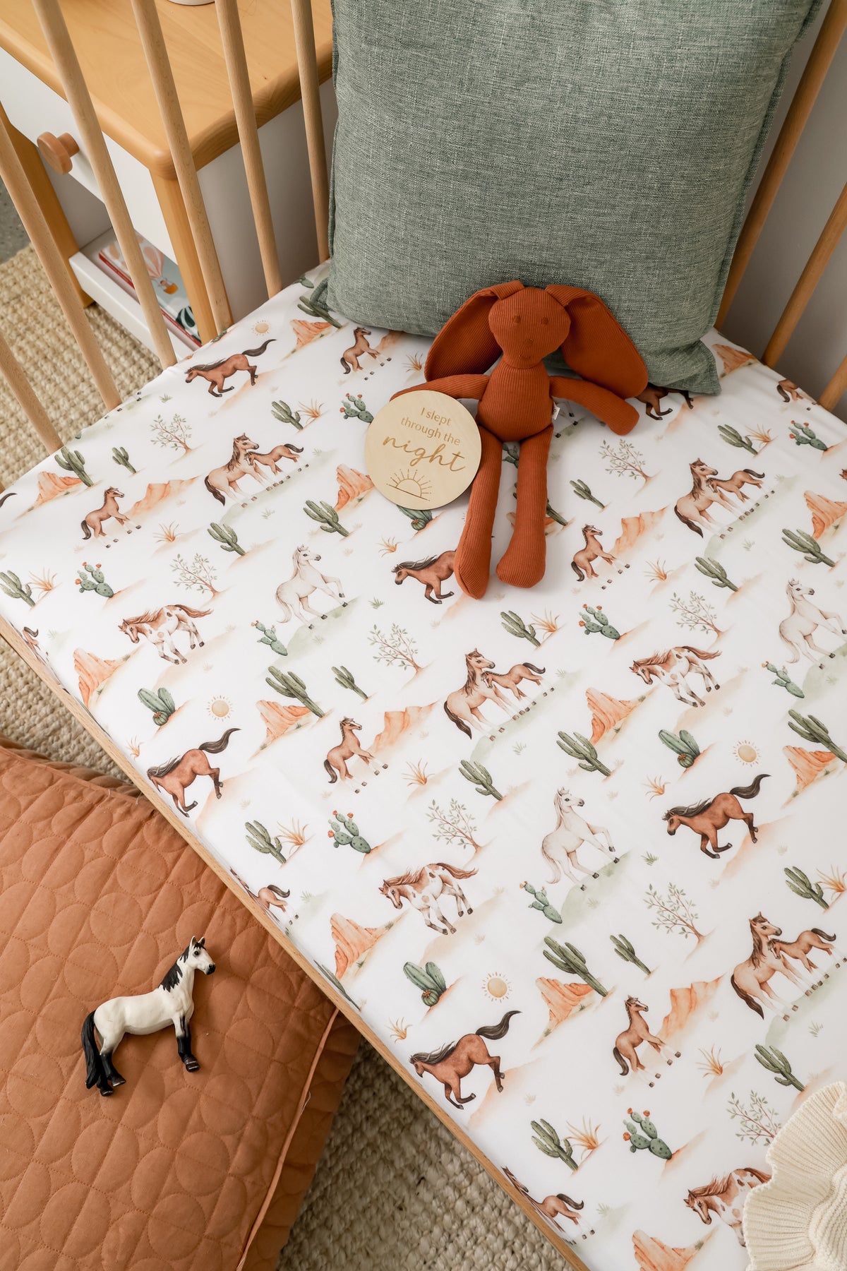 Snuggle Hunny Wild Horses Organic Cot Sheet