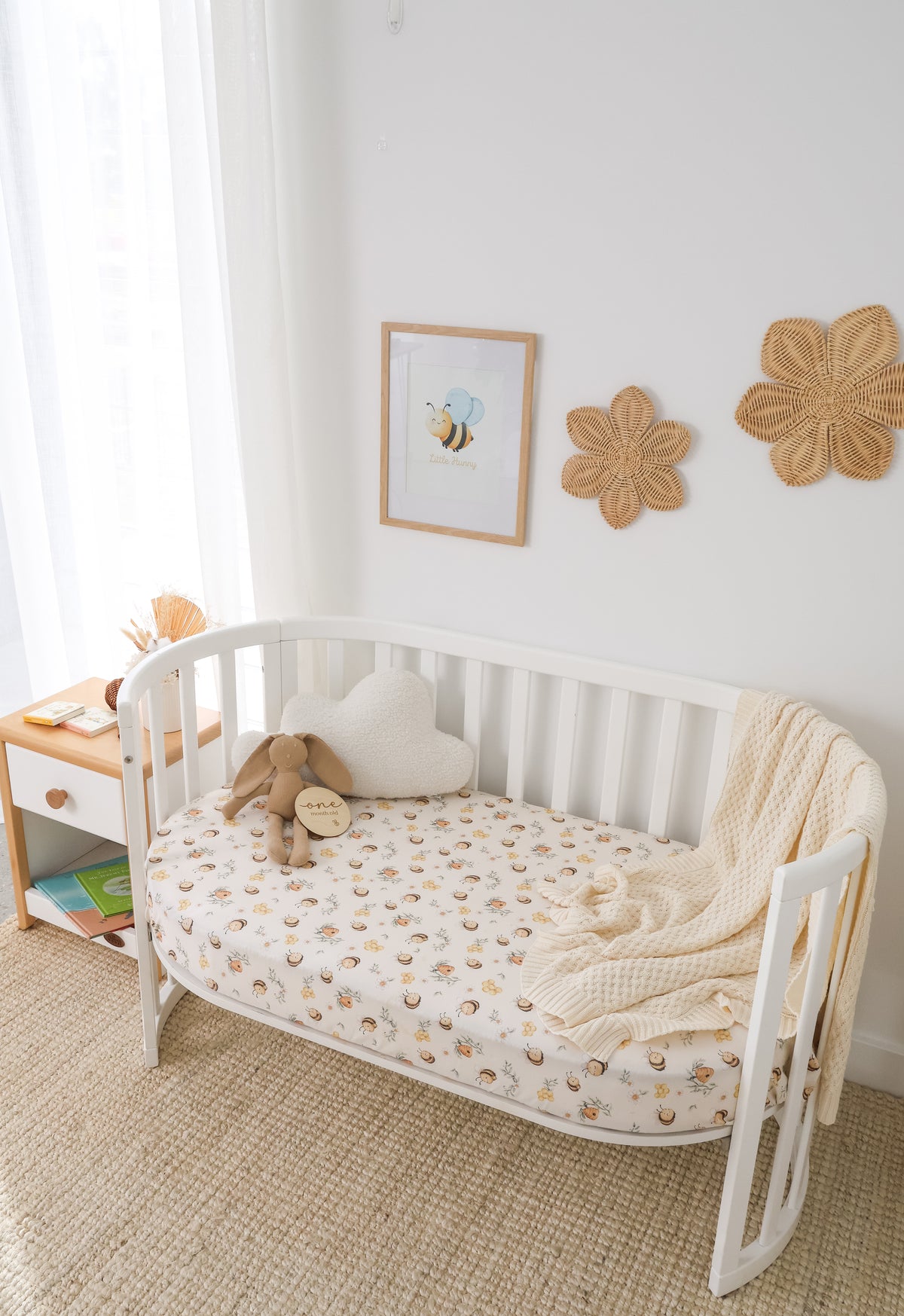 Snuggle Hunny Bumblebees Organic Fitted Cot Sheet