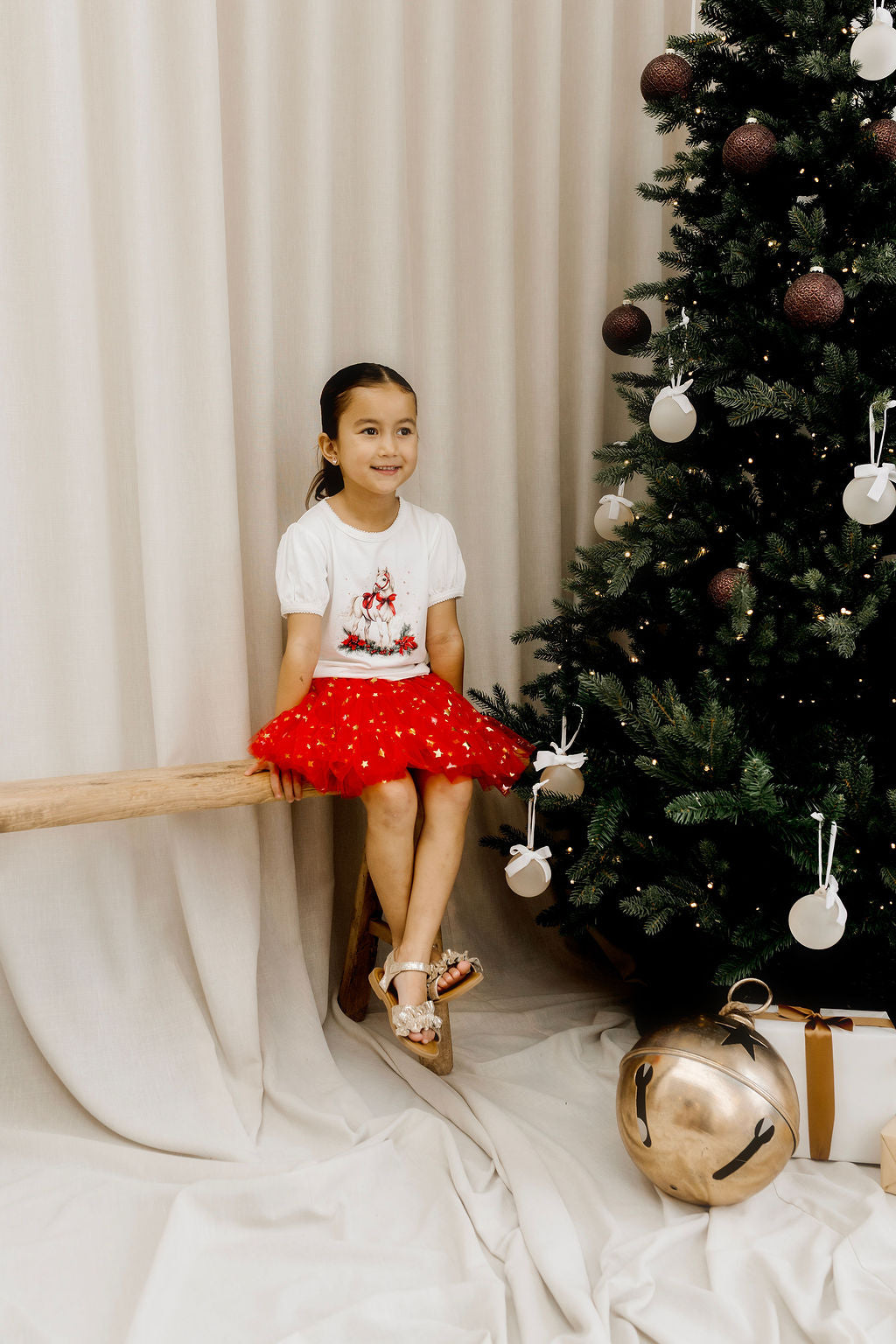 Confetti Kidz Classic Christmas Tulle Skirt Red Stars