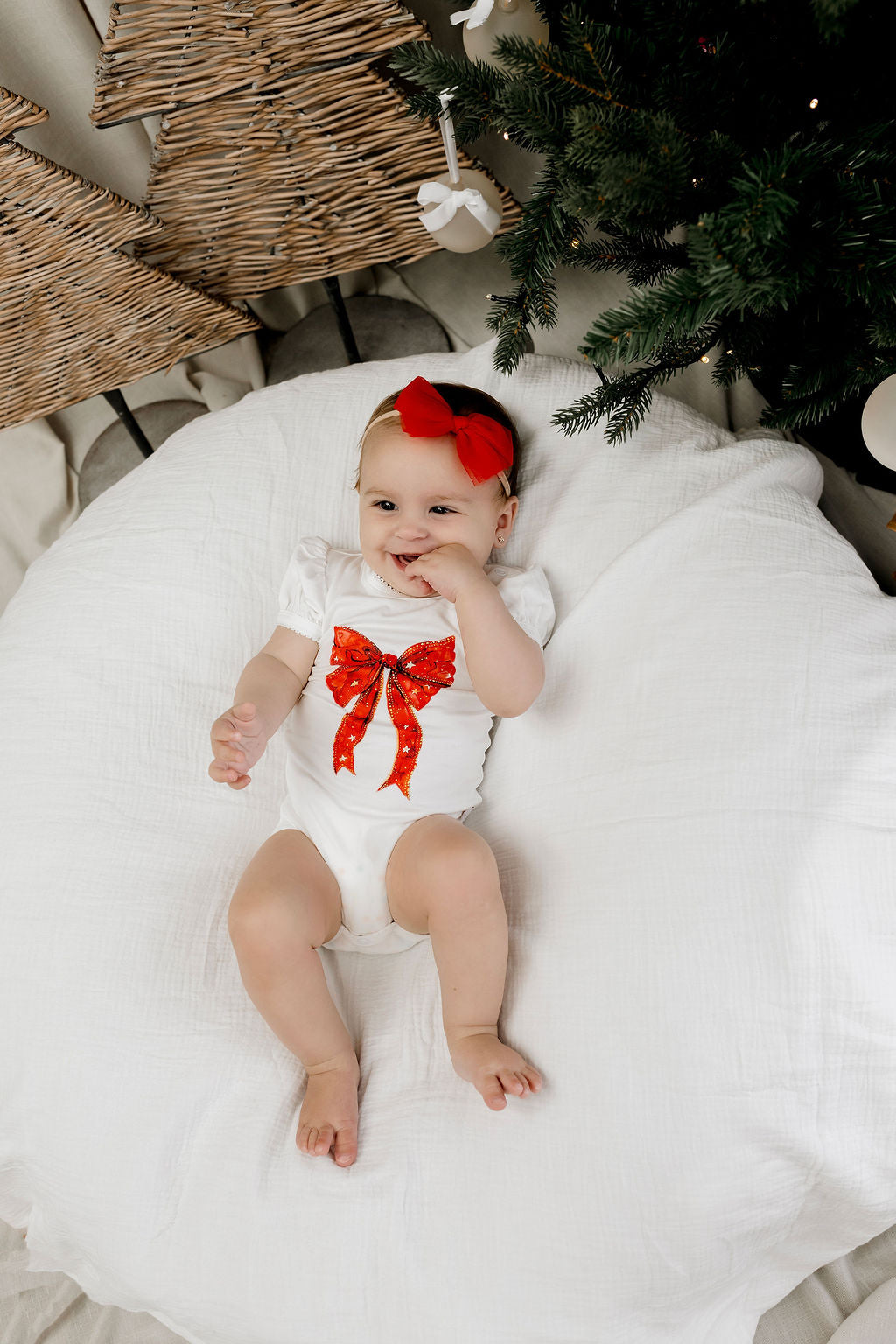 Confetti Kidz Ruby Star Coquette Bow Bamboo Bodysuit