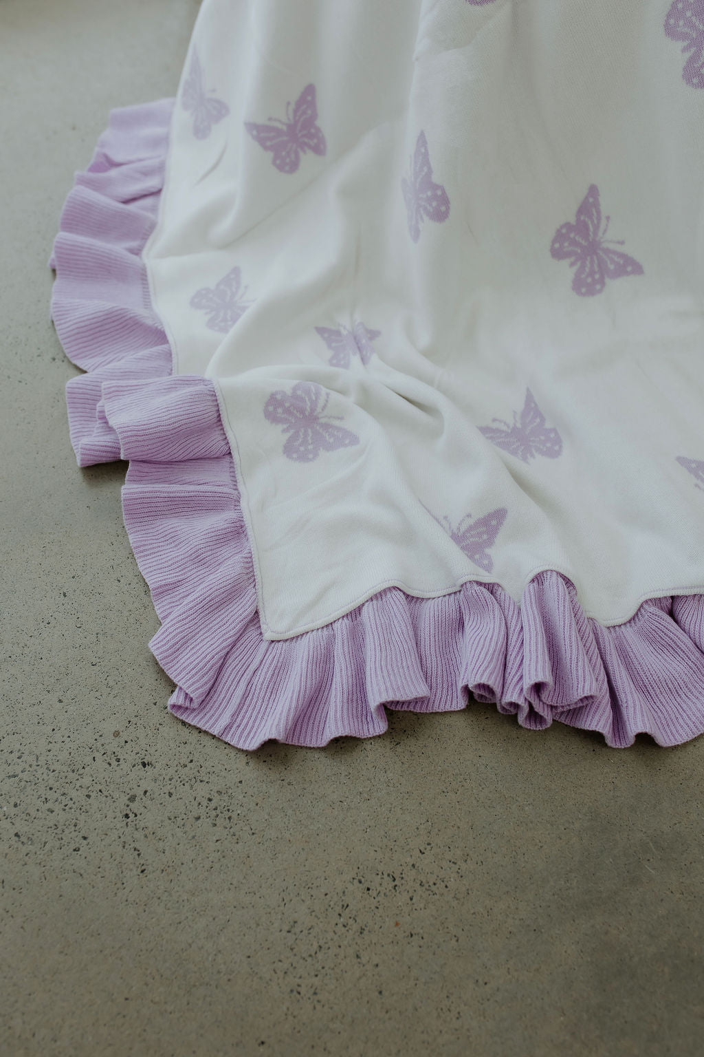 Confetti Kidz Reversible Knit Blanket Lavender Butterflies