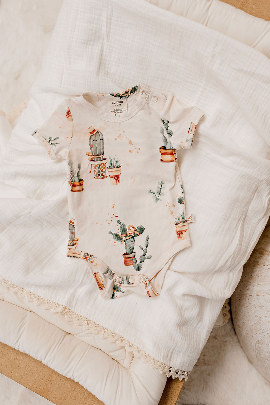 Confetti Kidz Bamboo Bamboo Bodysuit - Happy Cactus