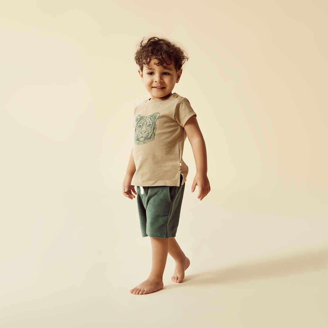 Wilson & Frenchy Organic Cotton Terry Towelling Shorts - Moss