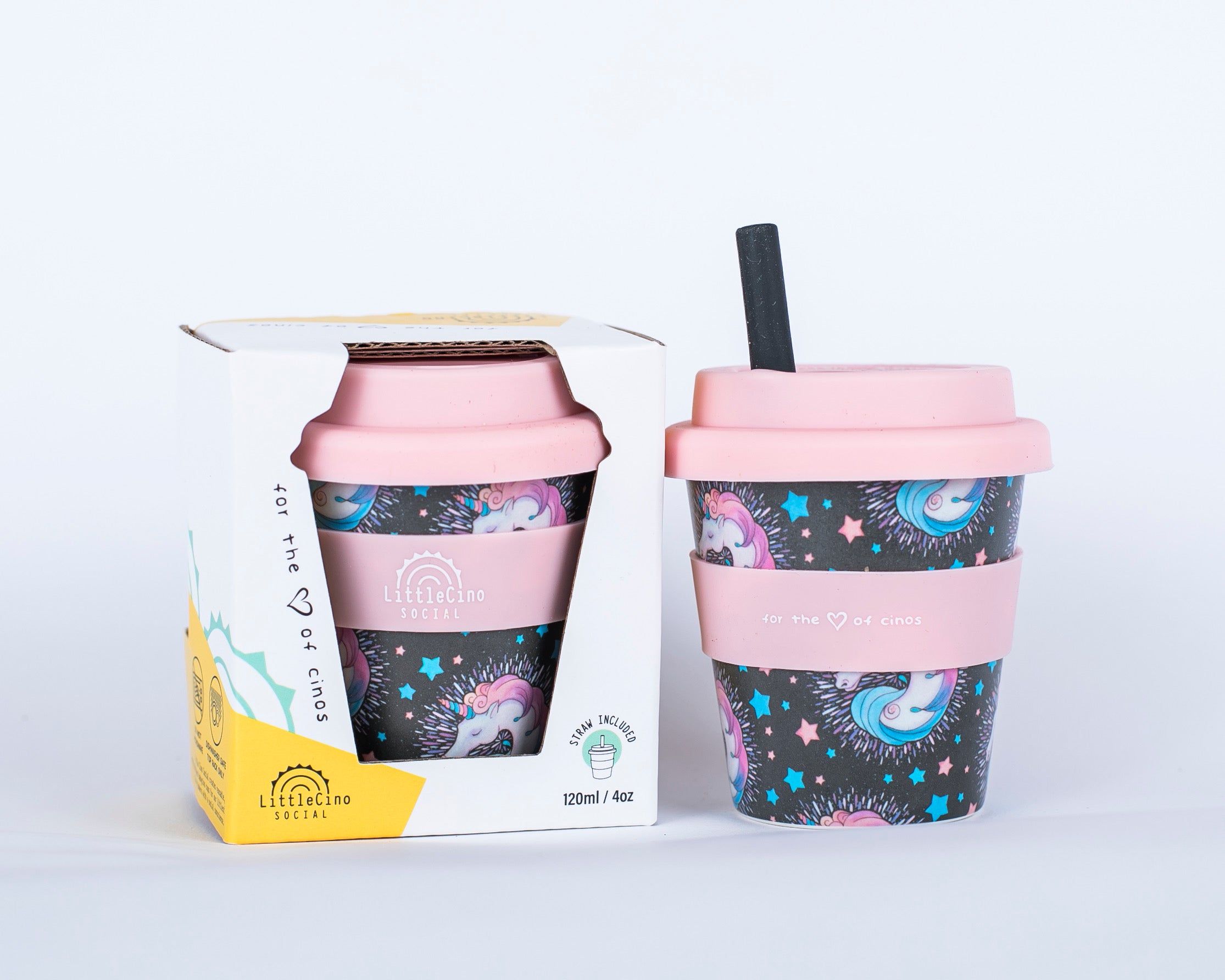 Little Cino Social - Uma Unicorn Babycino Cup with Straw