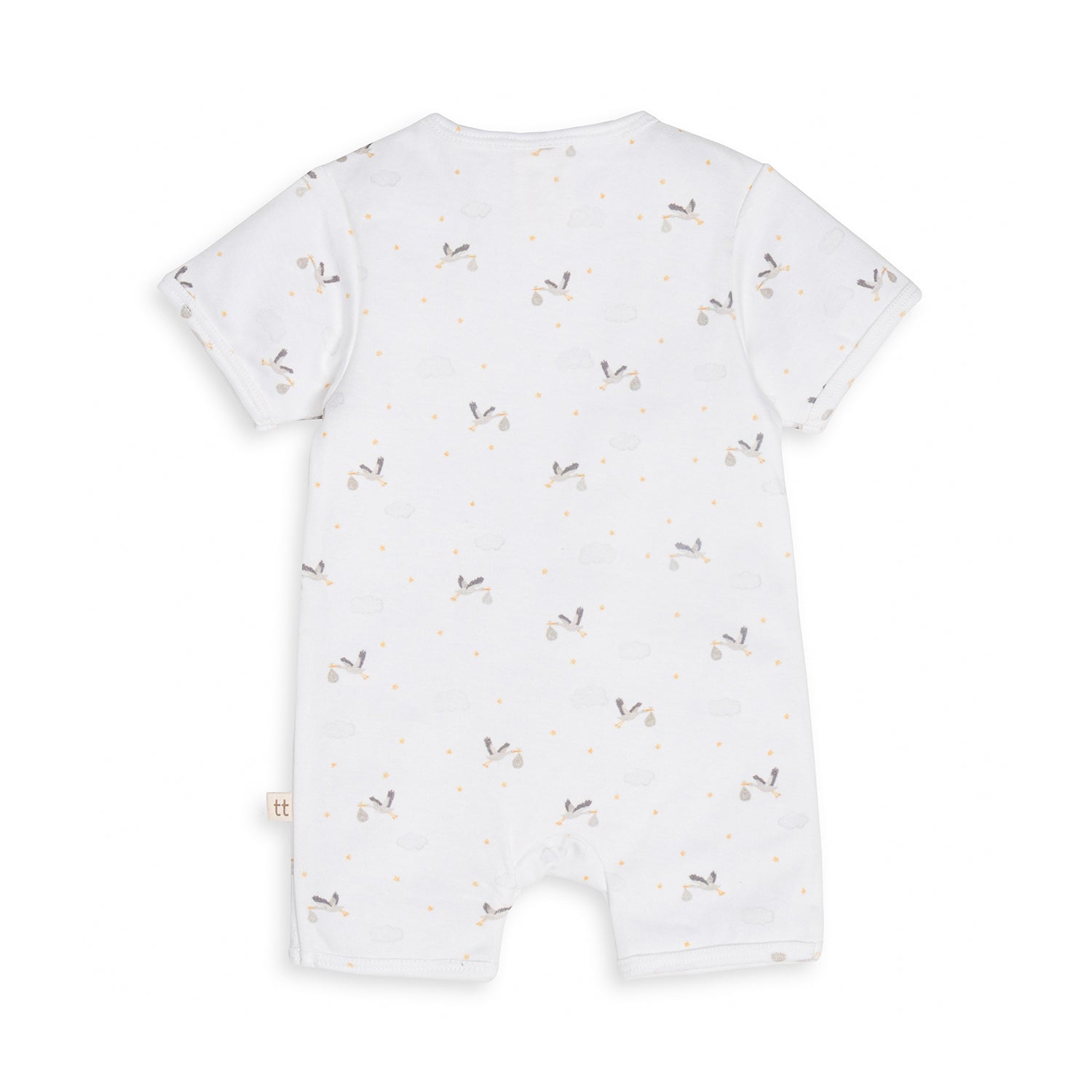 Tiny Twig Short Sleeve Zipsuit - Stork