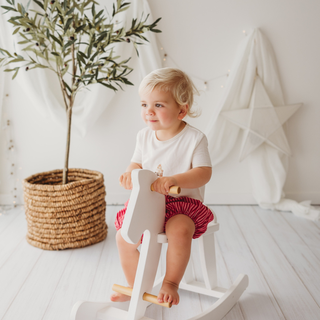 Child of Mine Linen Bloomers - Red Stripe