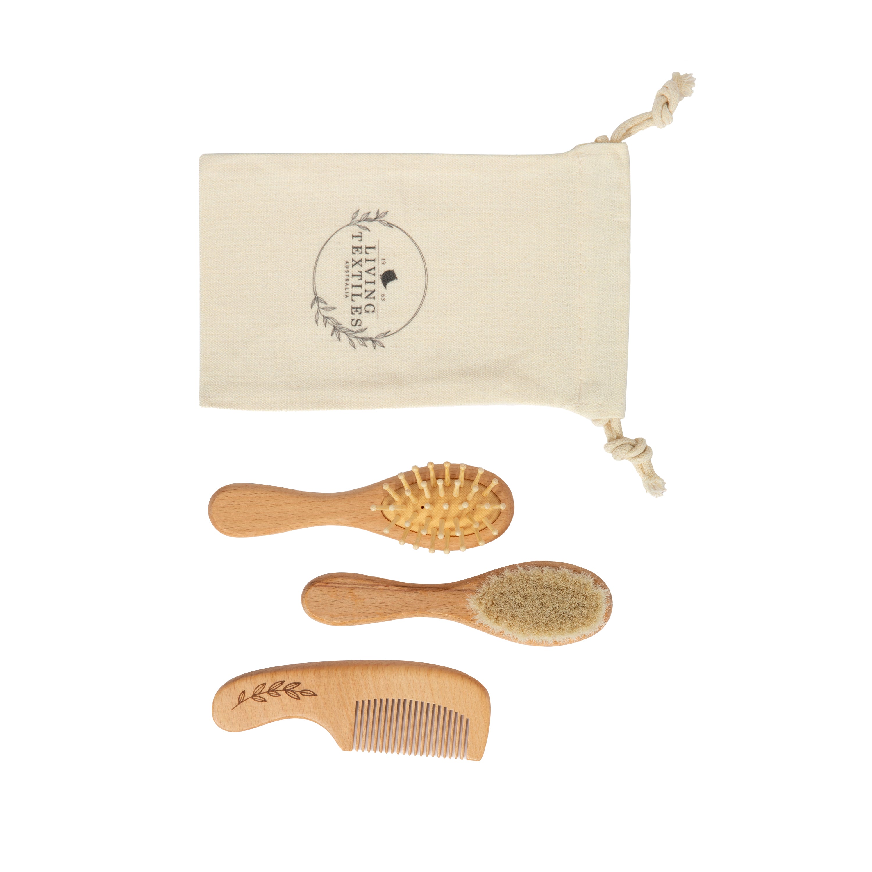 Living Textiles 3pc Baby Brush Set