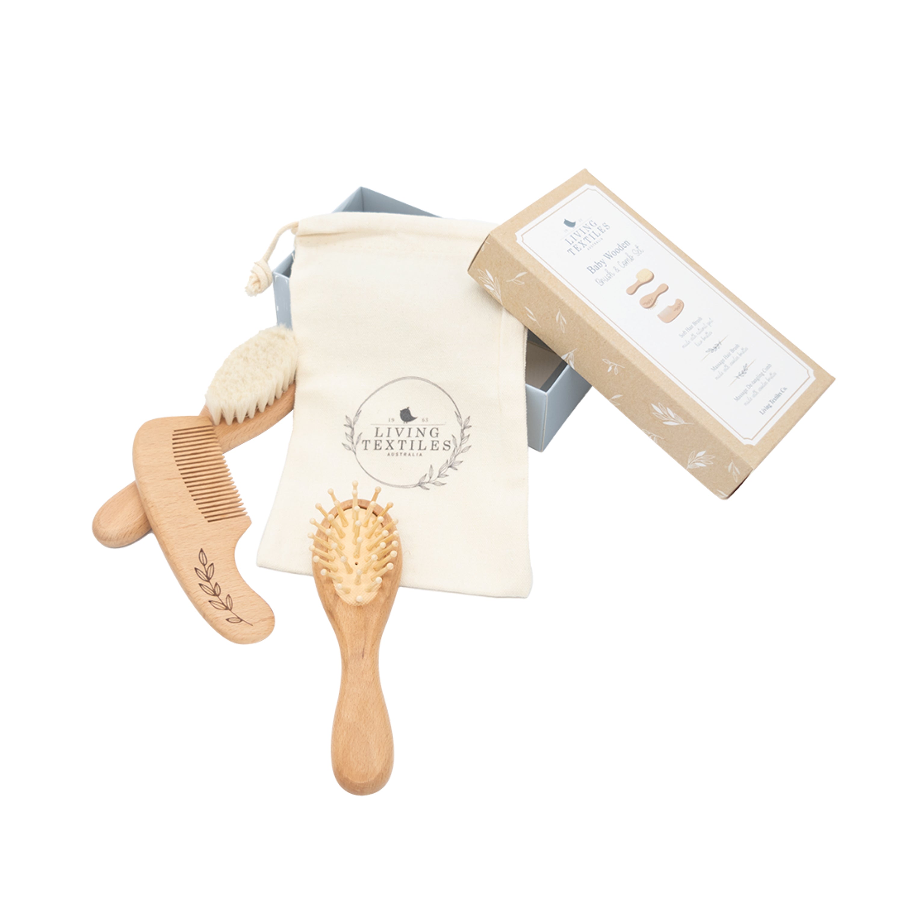 Living Textiles 3pc Baby Brush Set