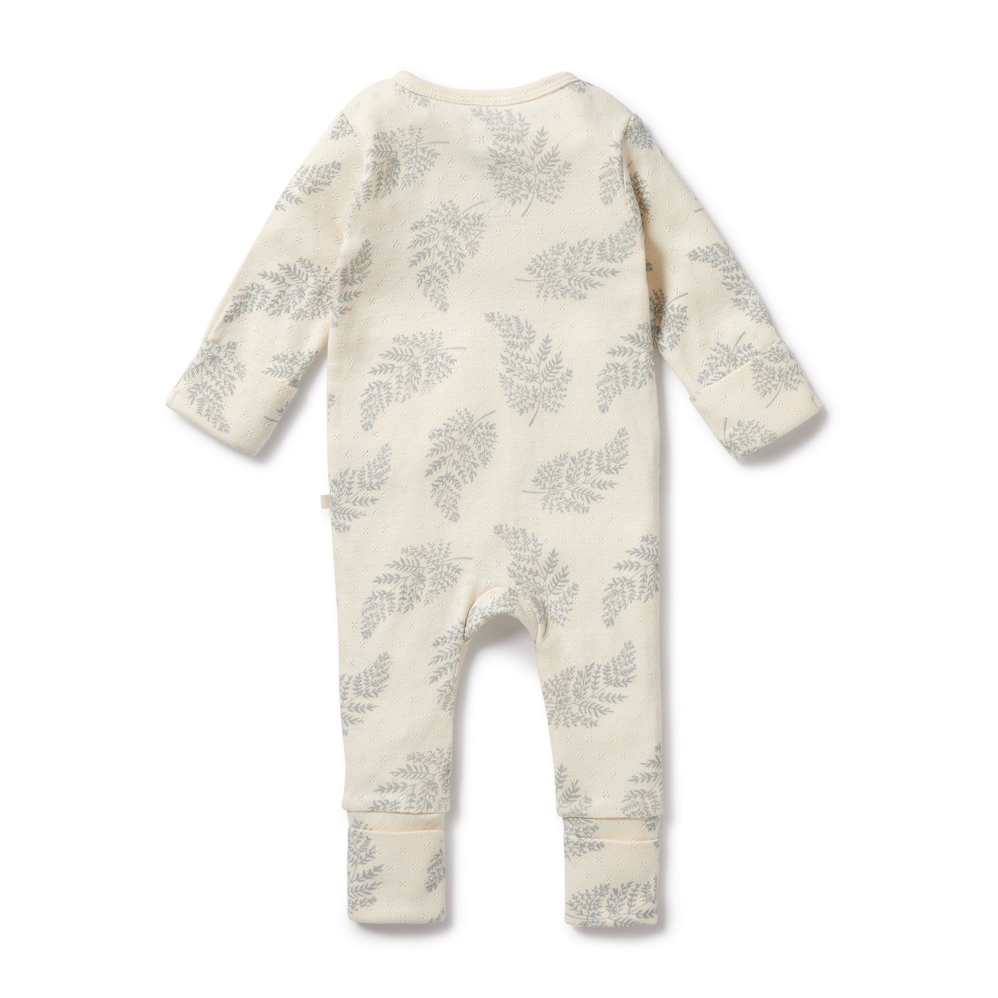 Wilson & Frenchy Forever Ferns Organic Pointelle Zipsuit with Feet