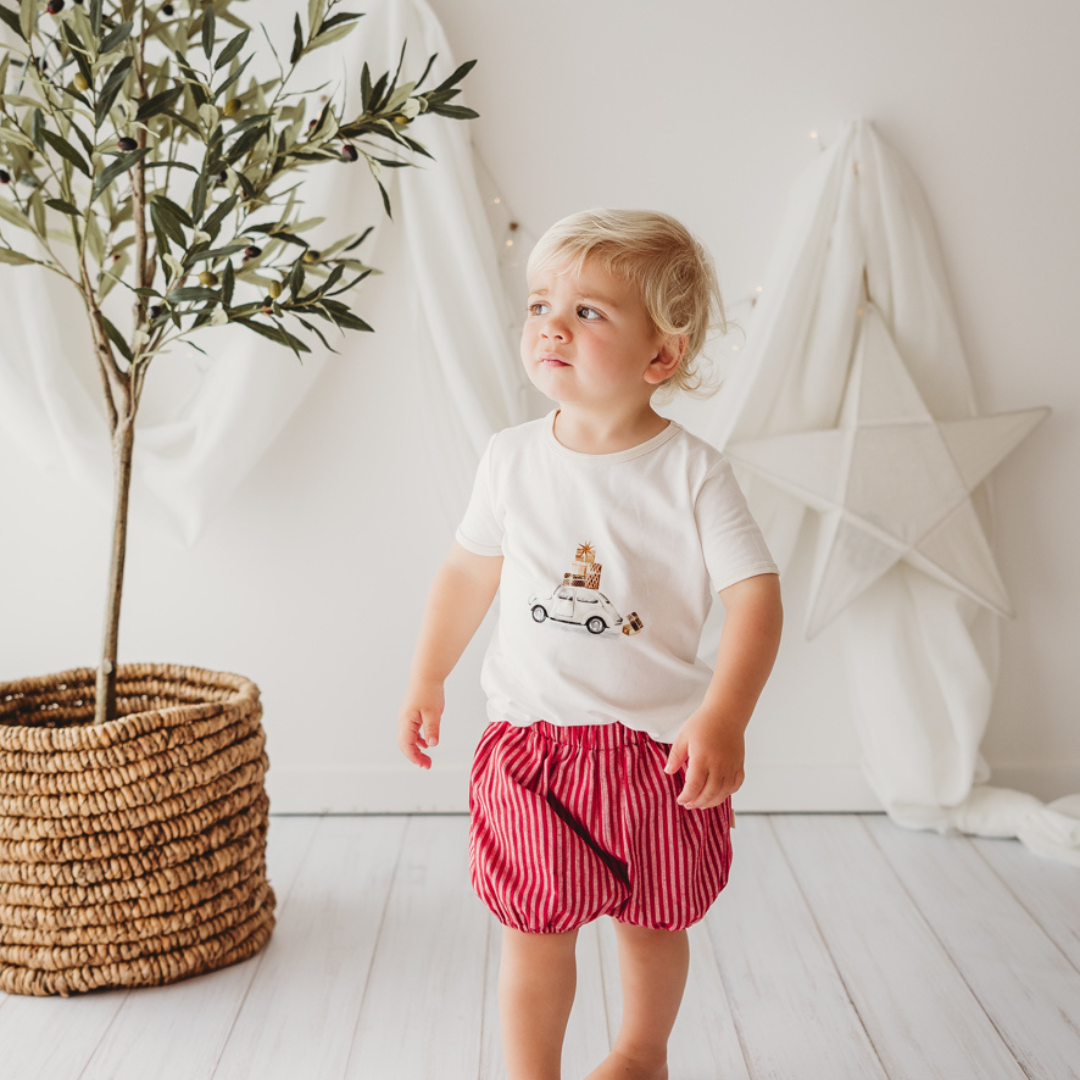 Child of Mine Linen Bloomers - Red Stripe