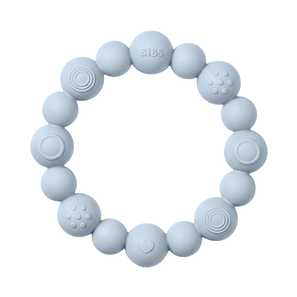 Bibs Teething Ring Beaded Baby Blue
