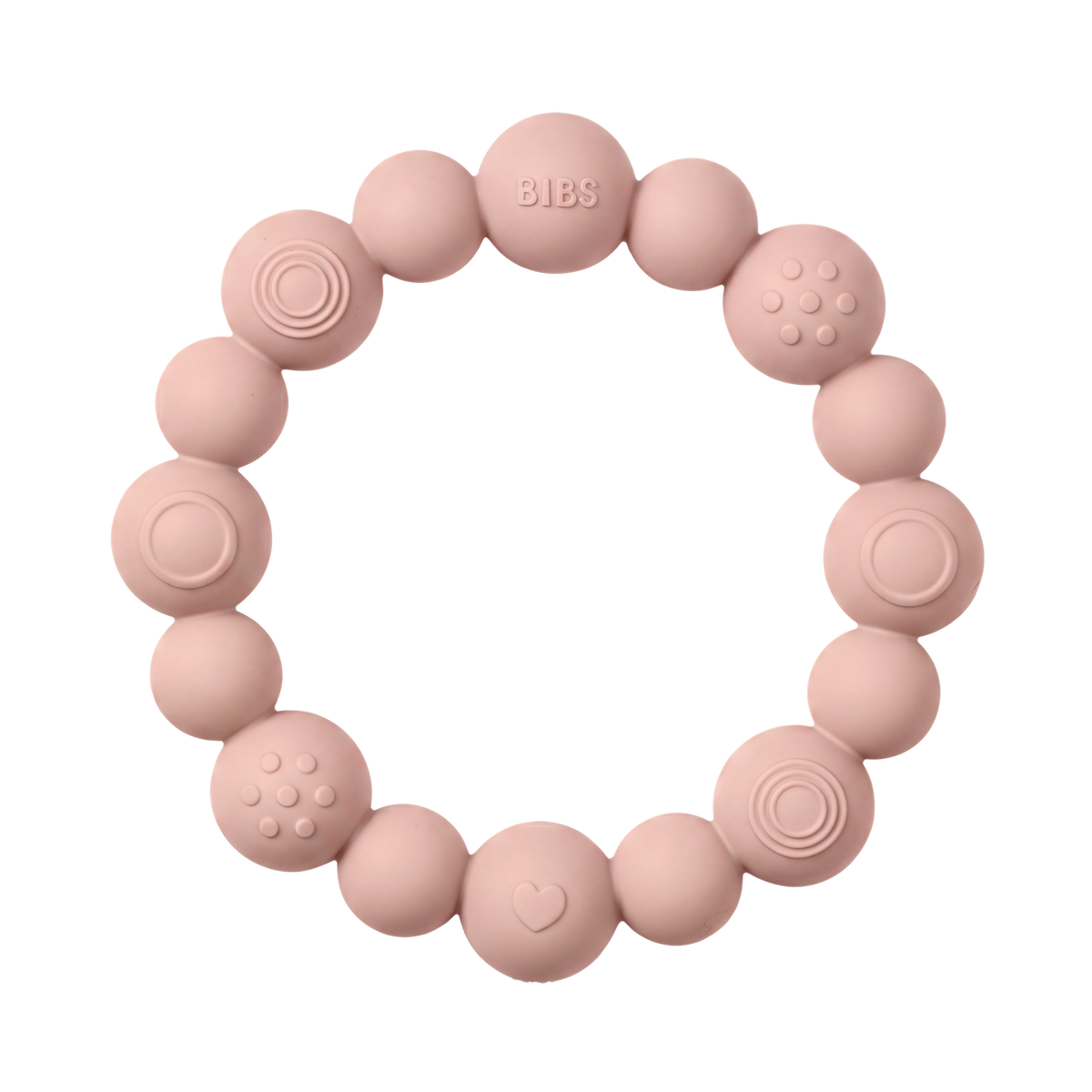 Bibs Teething Ring Beaded Blush