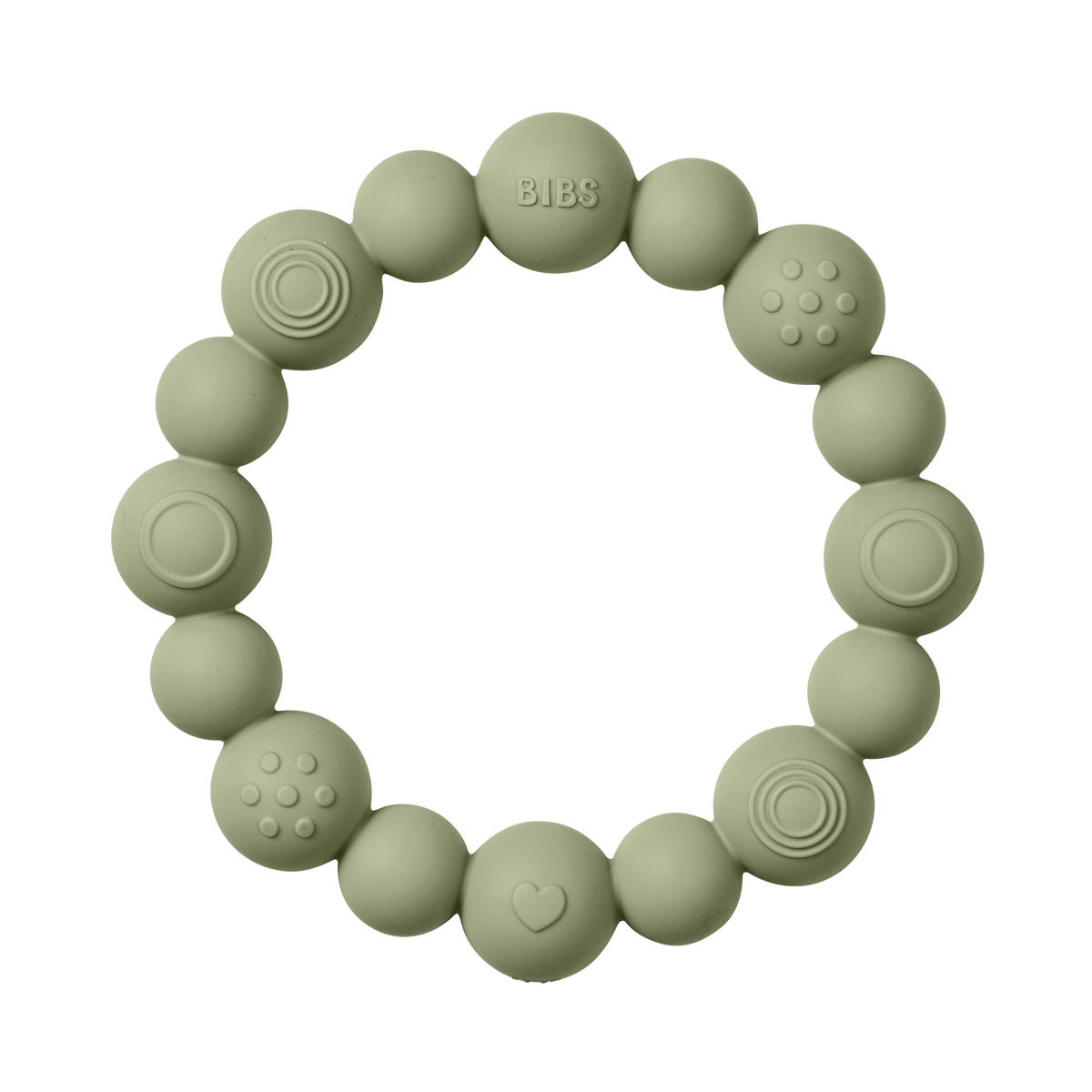 Bibs Teething Ring Beaded Sage