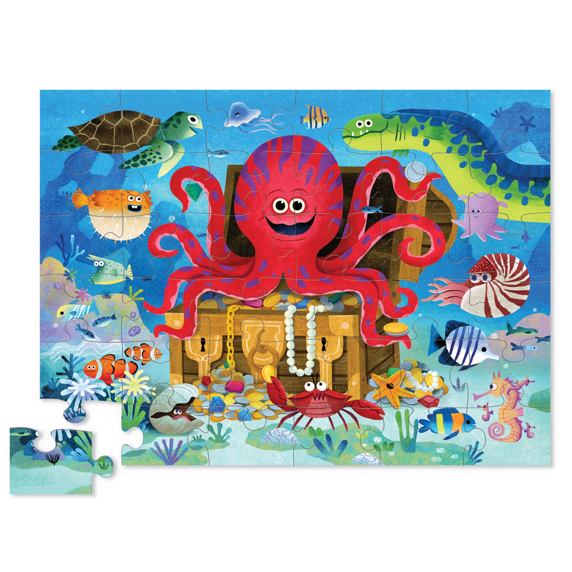 Crocodile Creek Classic Floor Puzzle 36pc Octopus Treasure