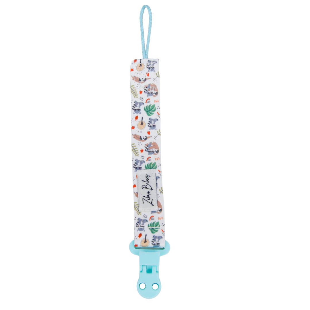 Zebra Babies Dummy Clips Flexi Ribbon