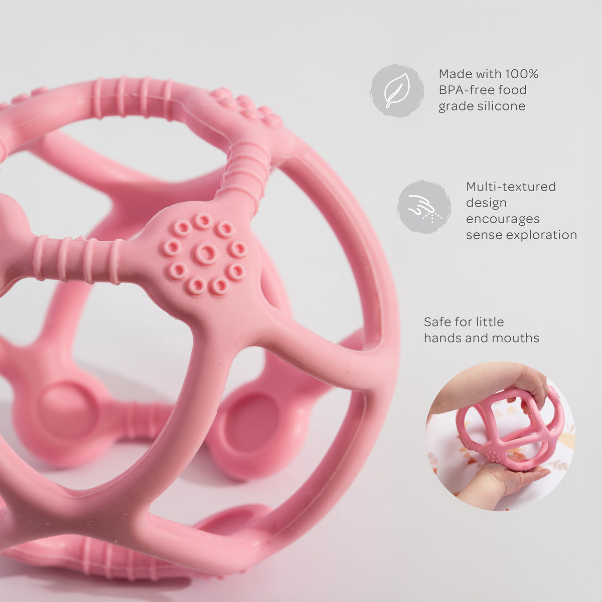 Playground Teething Ball Light Pink