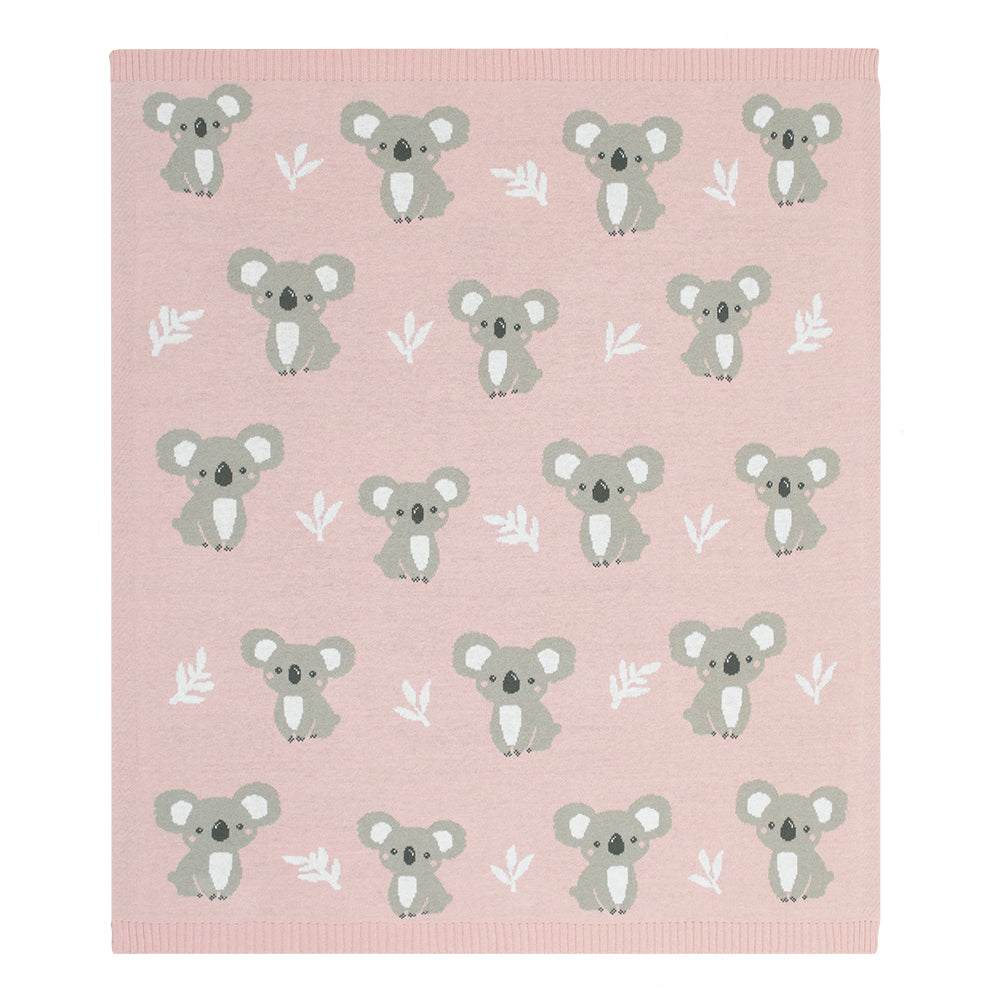 Living Textiles Knit Blanket 100% Cotton Koala