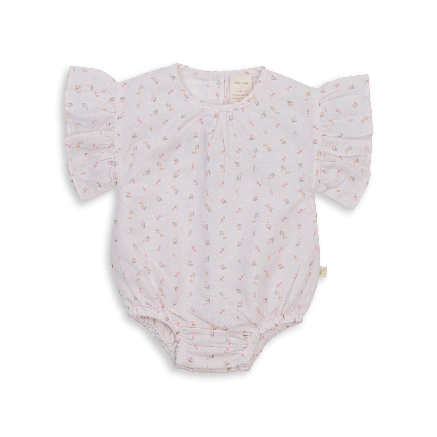 Tiny Twig Frill Sleeve Bodysuit - Pretty in Pink