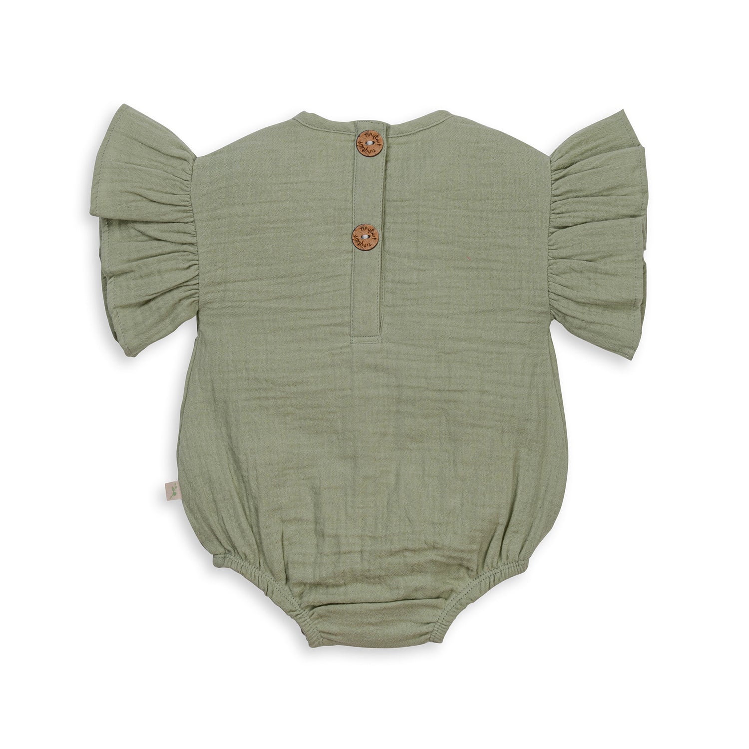 Tiny Twig Frill Sleeve Bodysuit - Reseda