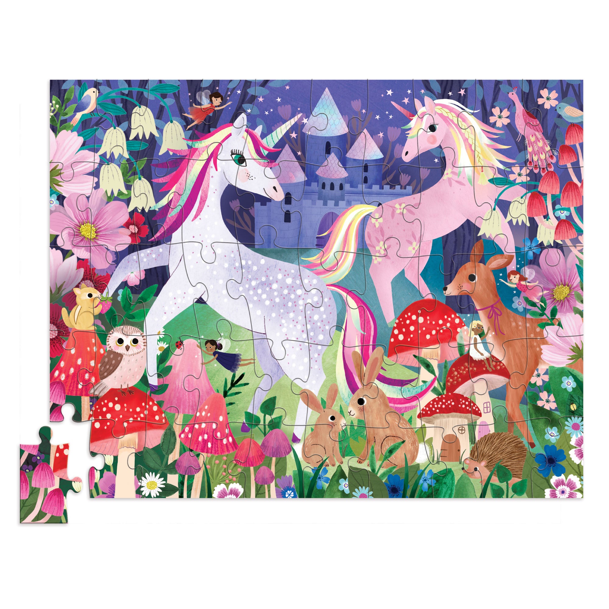 Crocodile Creek Flat House Puzzle 50pc Unicorn Castle