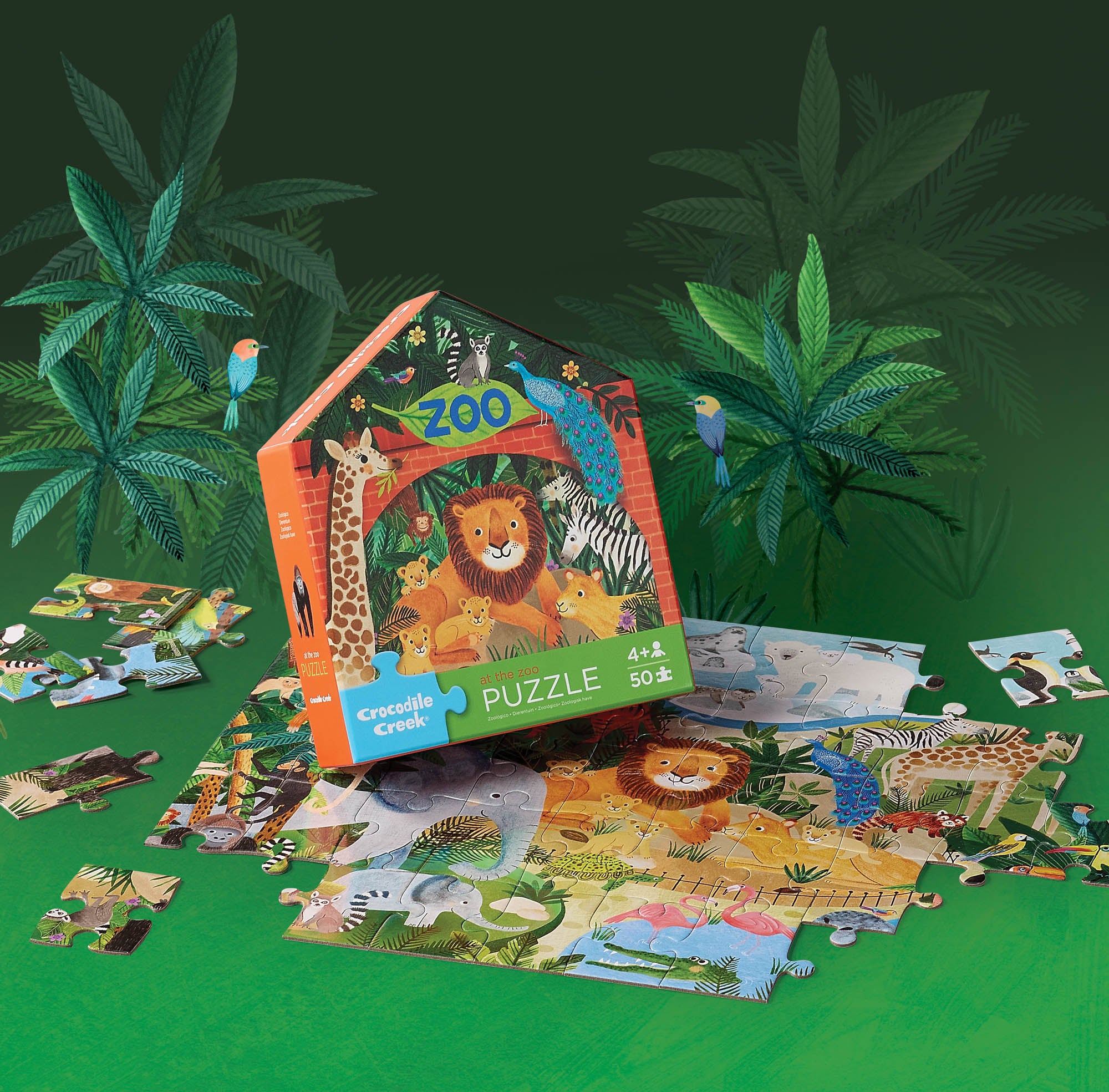 Crocodile Creek Flat House Puzzle 50pc Zoo