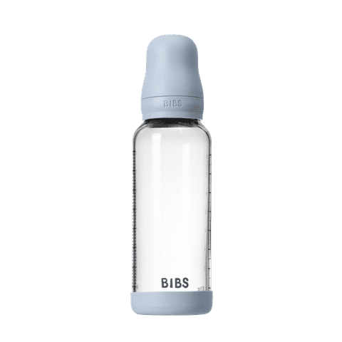Bibs Glass Bottle v2 240ml - Baby Blue